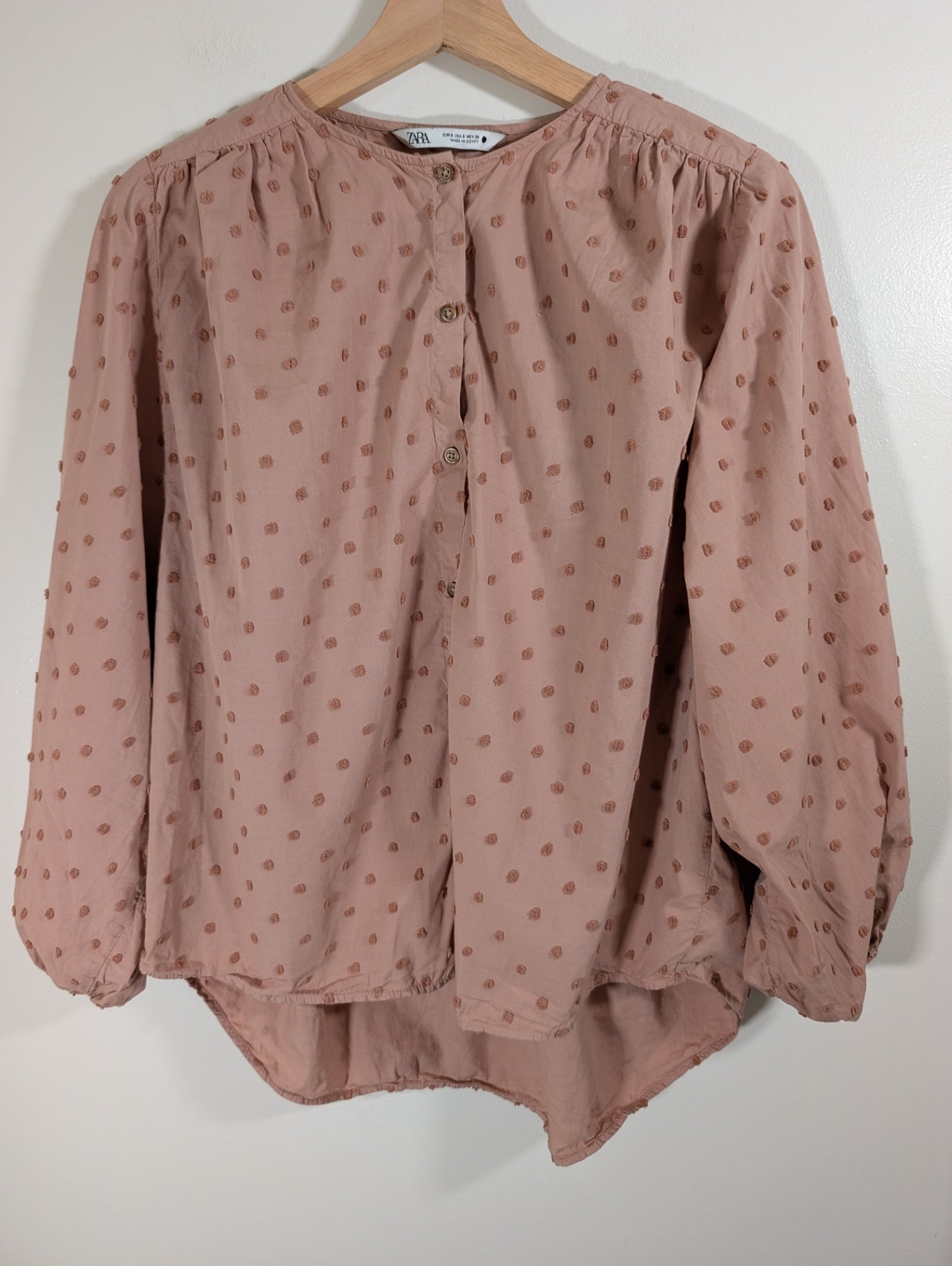Zara pink polka-dot blouse - Small