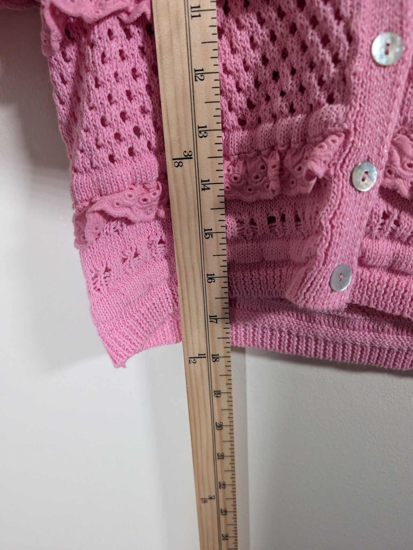 Zara pink crochet-style crop cardigan - Appears small