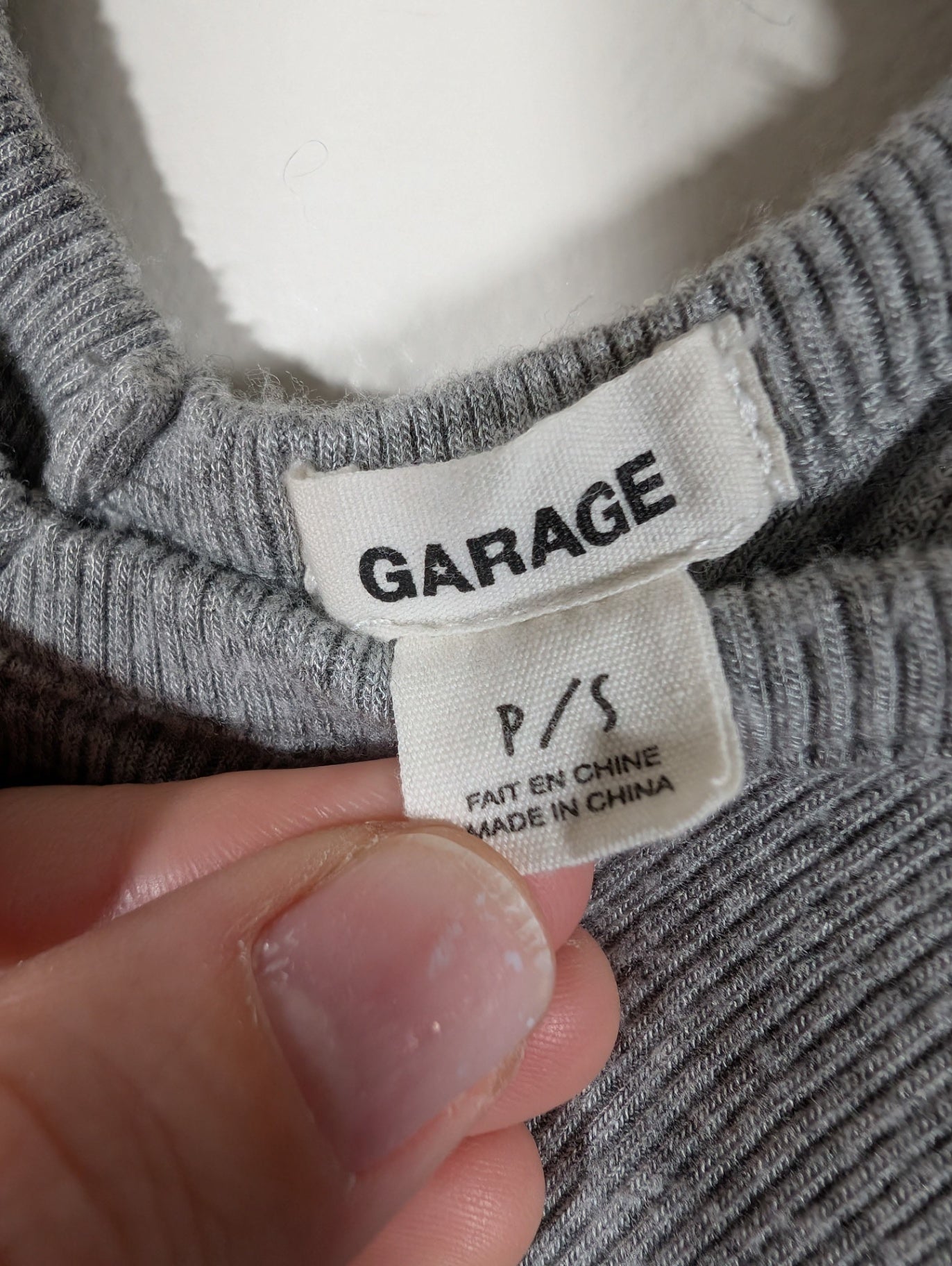 Garage grey ribbed dress - Small