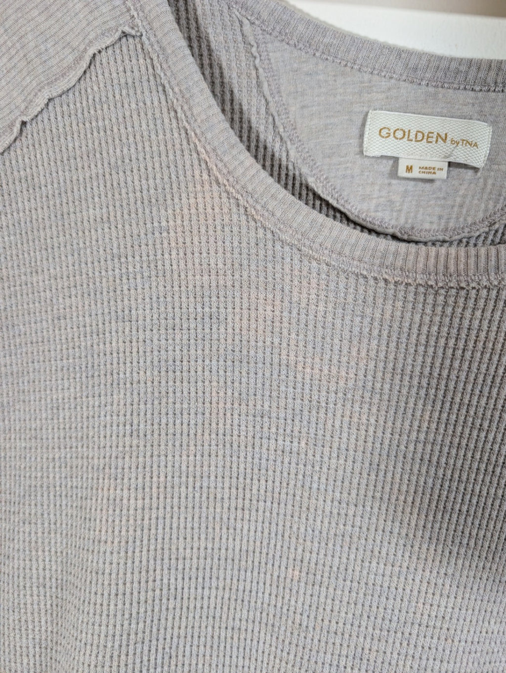 Golden by TNA grey waffle long-sleeve - Medium (staining)