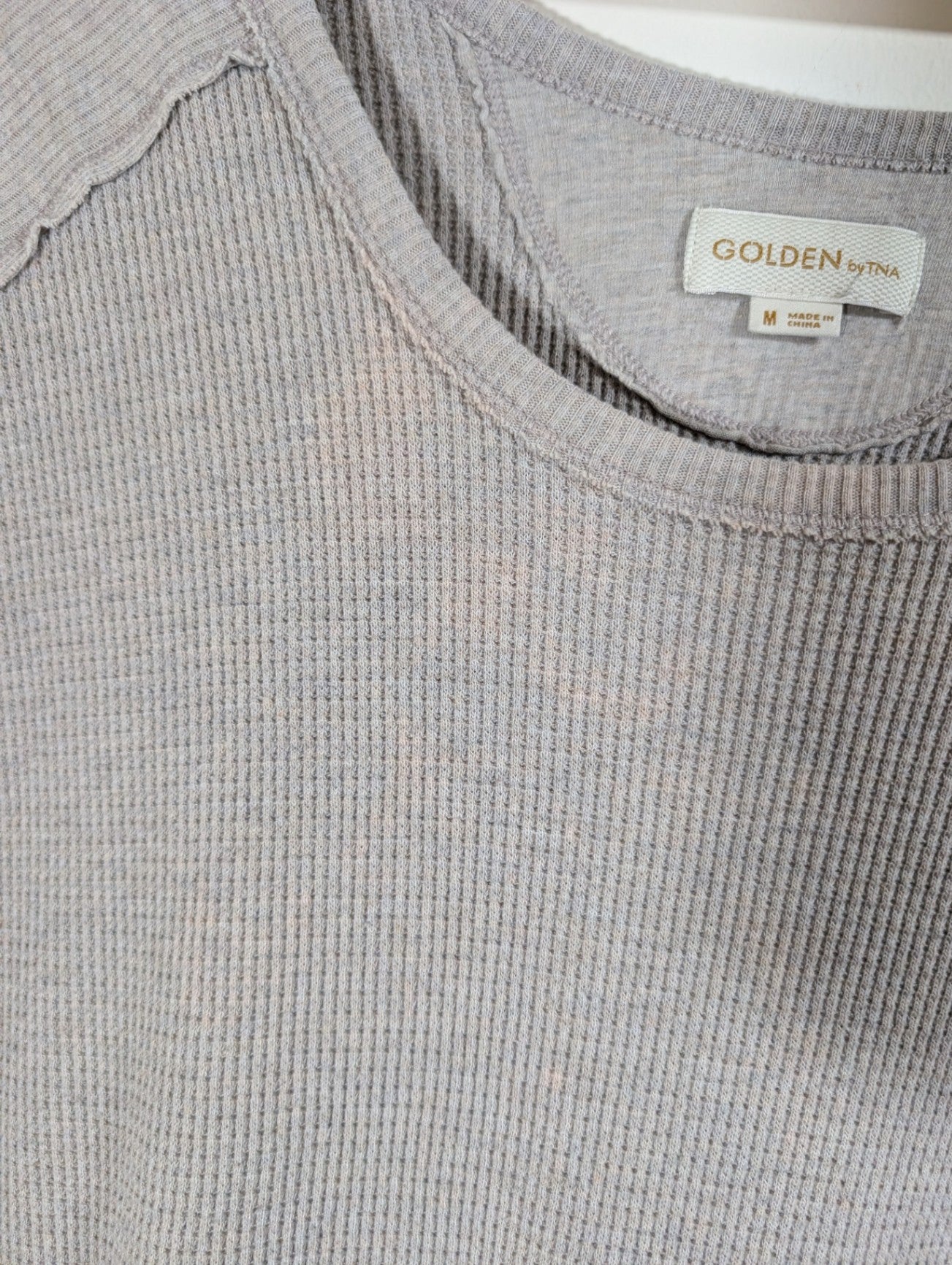 Golden by TNA grey waffle long-sleeve - Medium (staining)