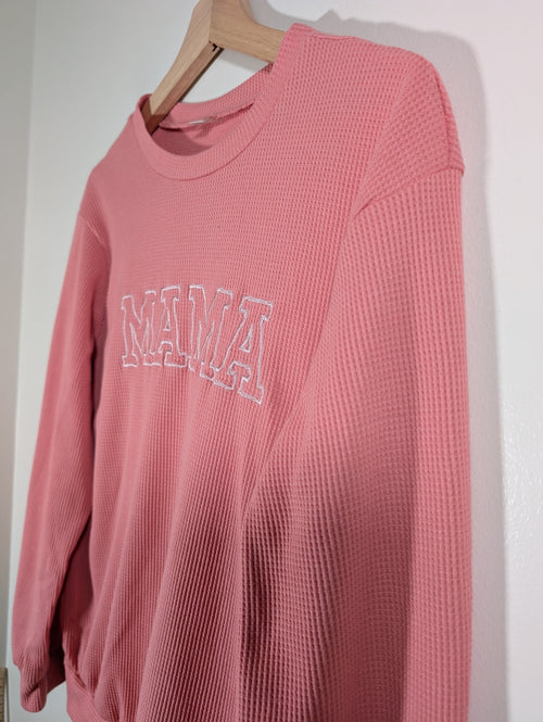 "Mama" waffle crewneck - Small