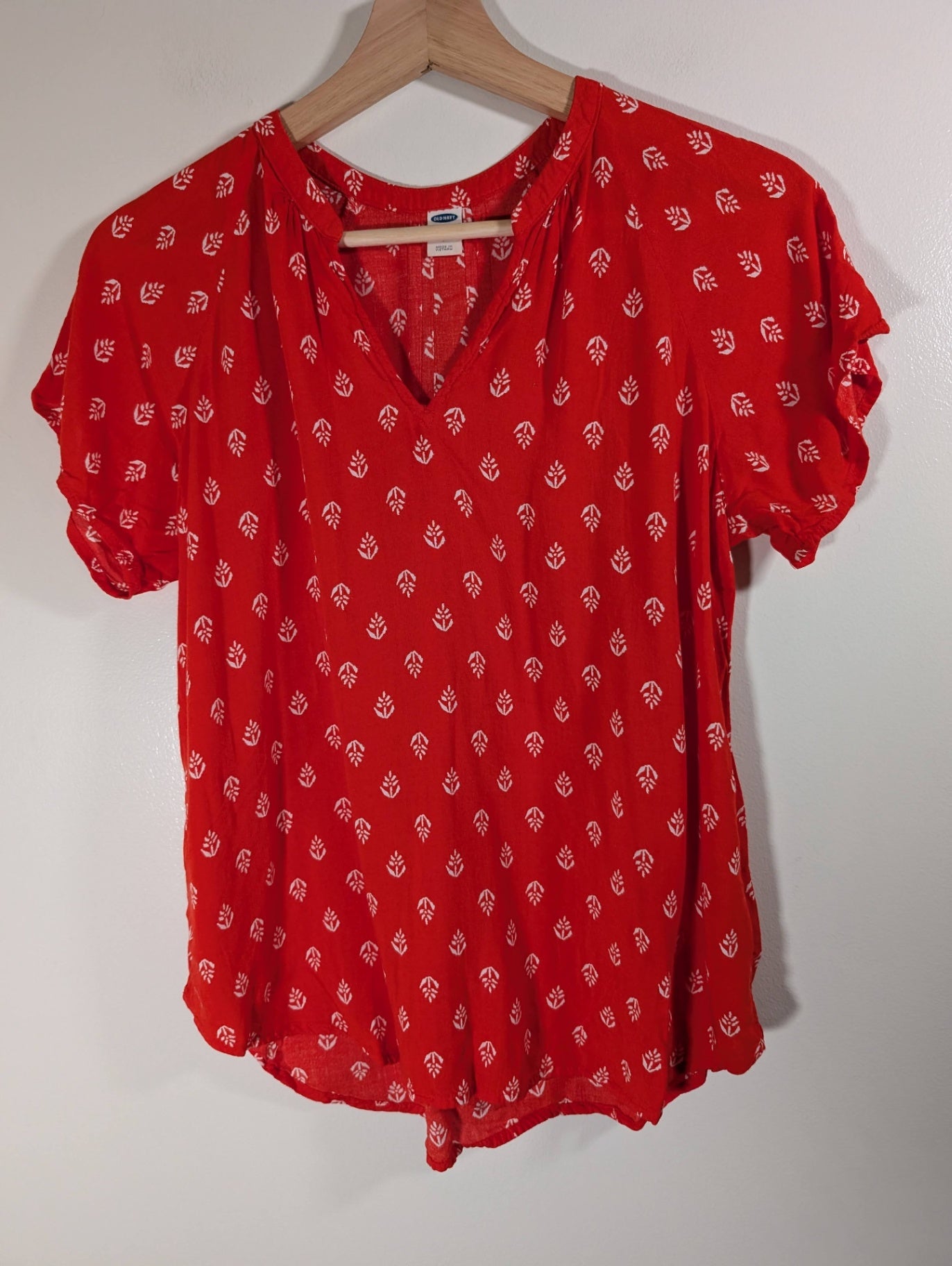 Old Navy red leaf blouse - Small
