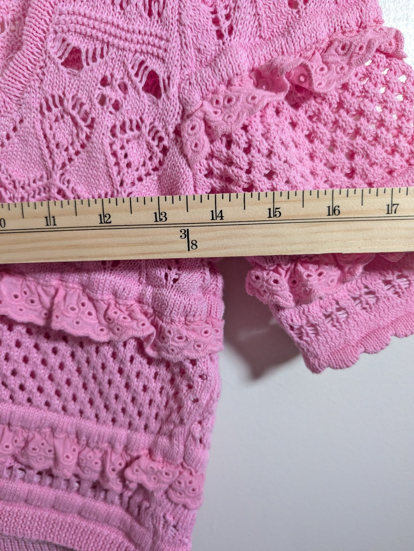 Zara pink crochet-style crop cardigan - Appears small
