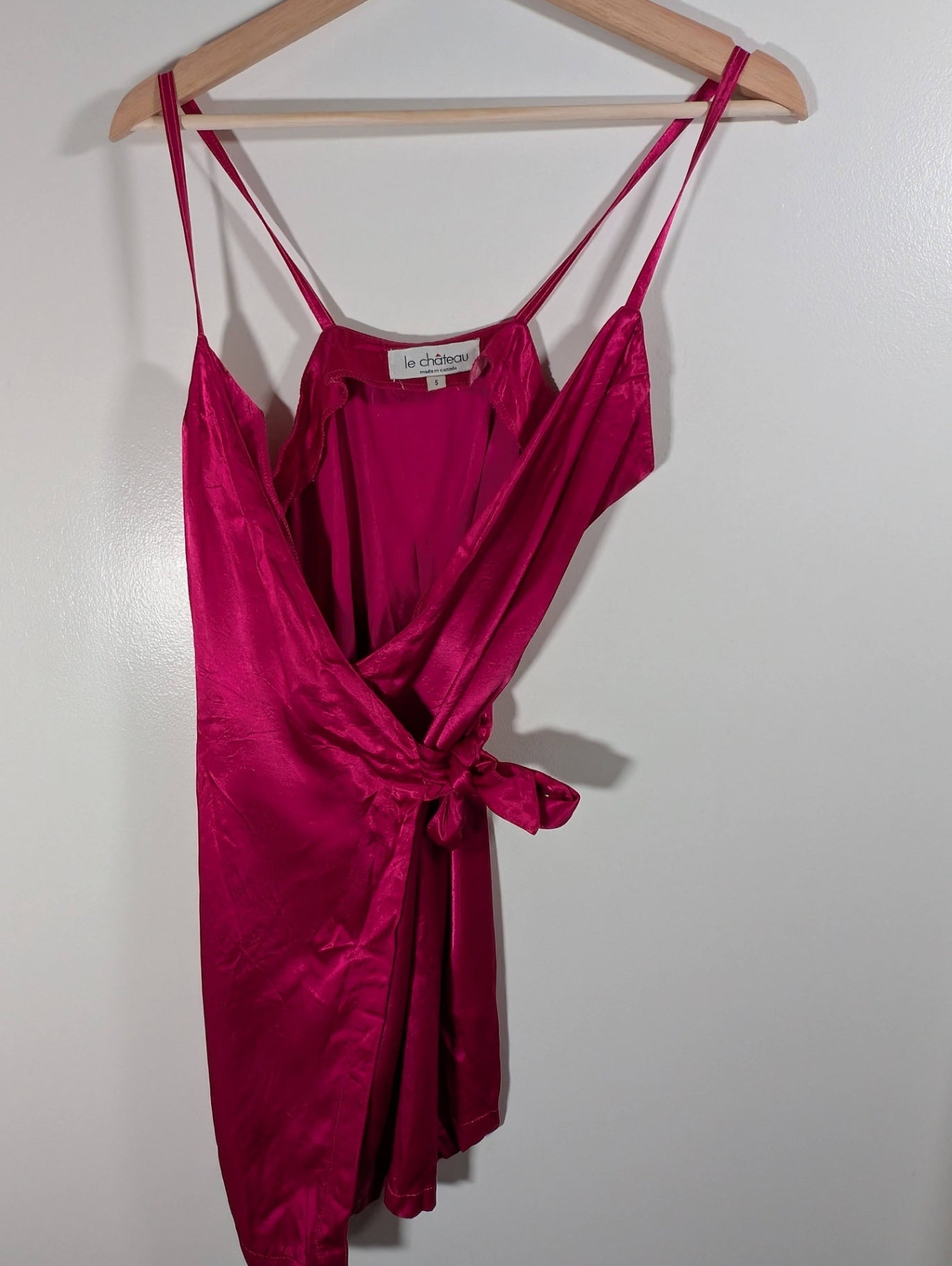 Le Château satin wrap dress - Small