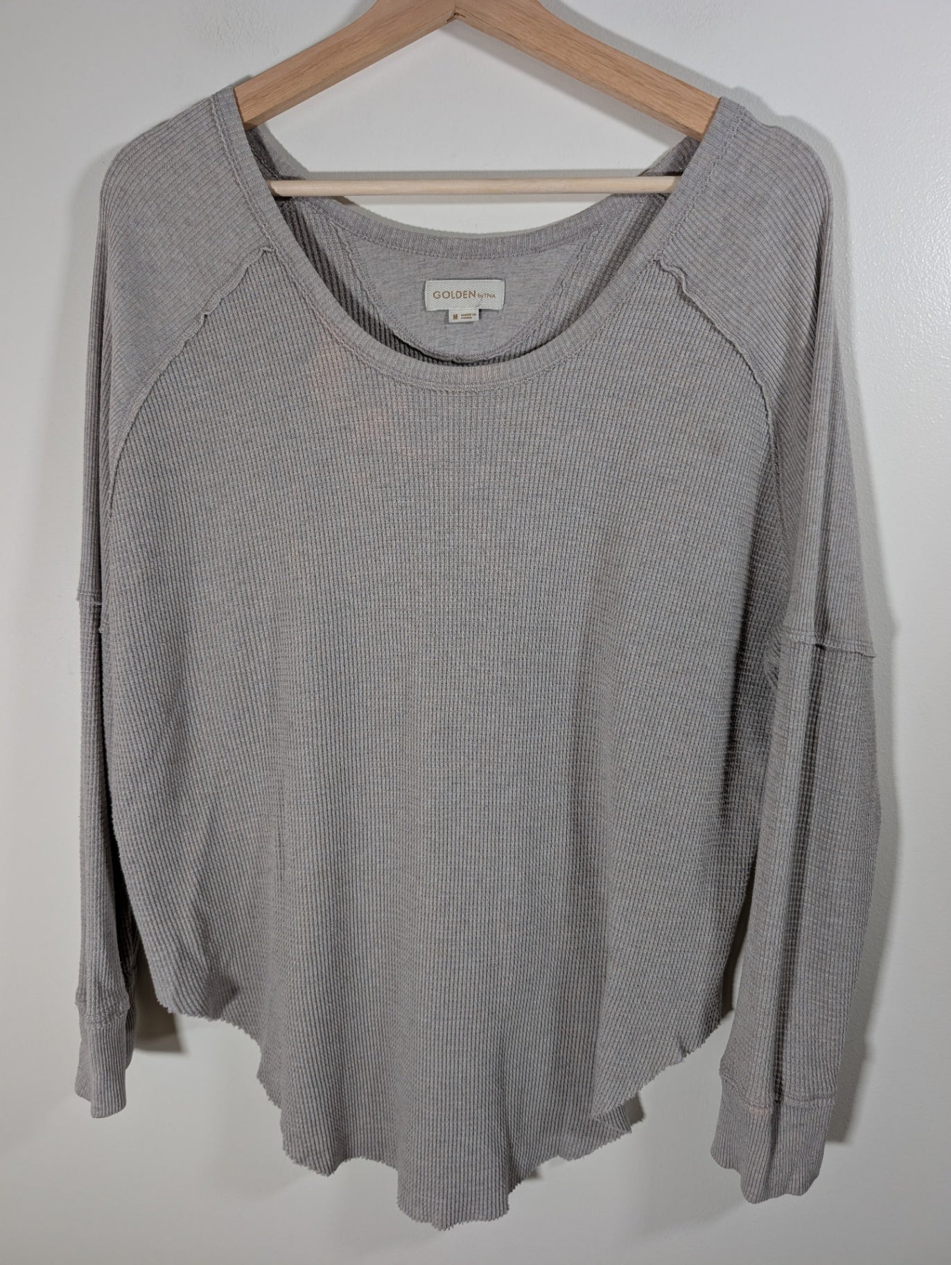 Golden by TNA grey waffle long-sleeve - Medium (staining)