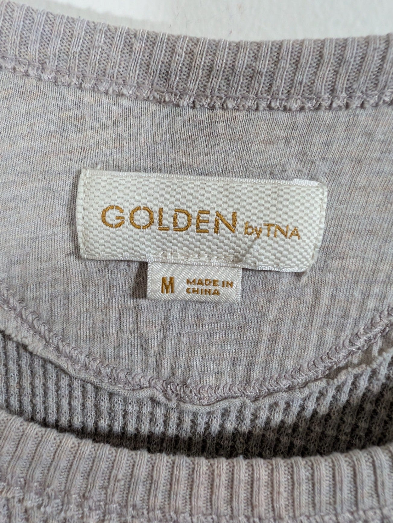 Golden by TNA grey waffle long-sleeve - Medium (staining)