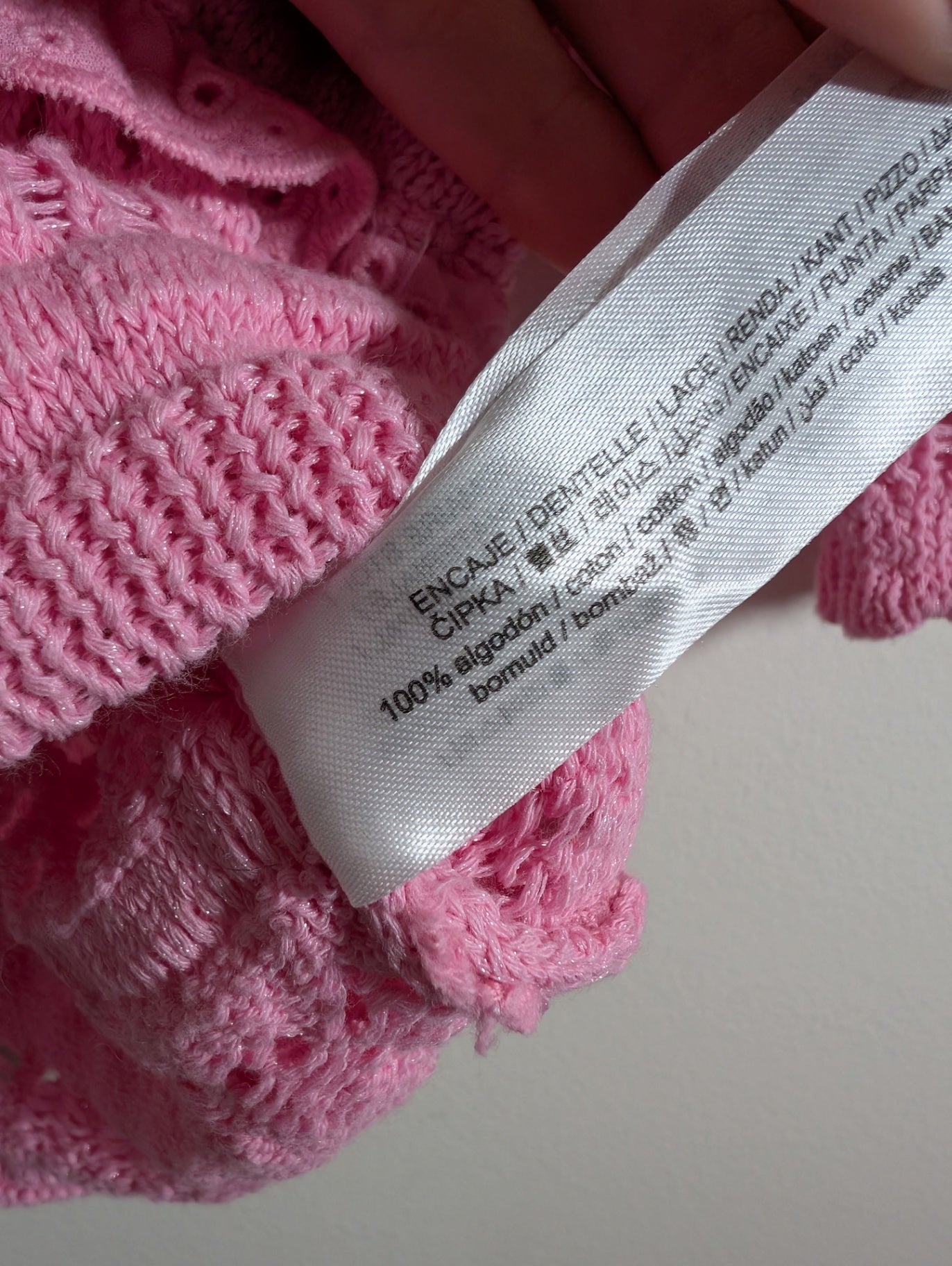 Zara pink crochet-style crop cardigan - Appears small