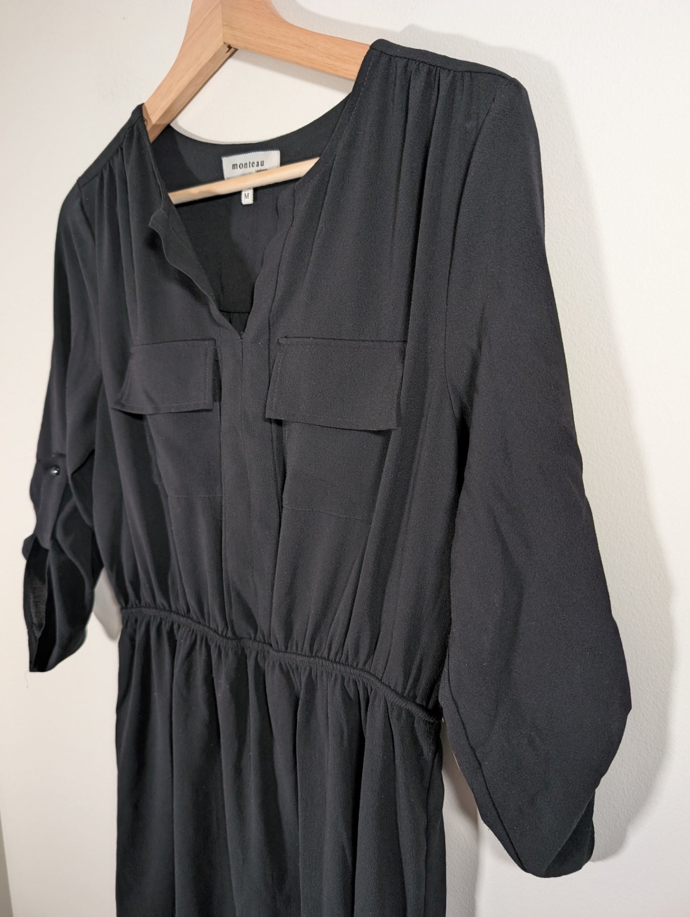 Monteau long-sleeve black dress - Medium