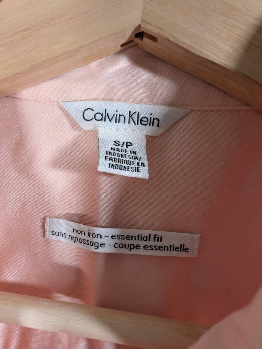 Calvin Klein peach button up - Small