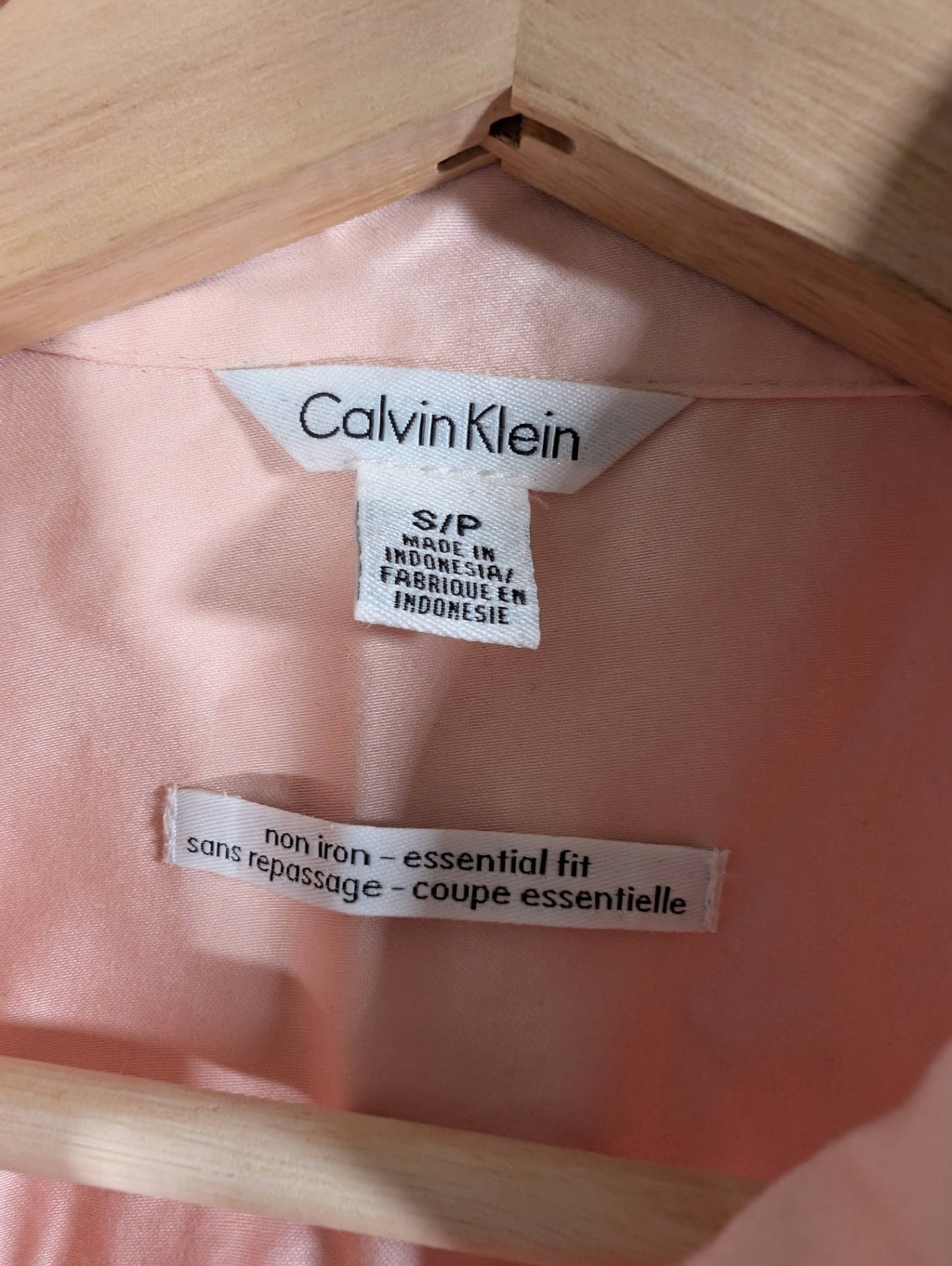 Calvin Klein peach button up - Small