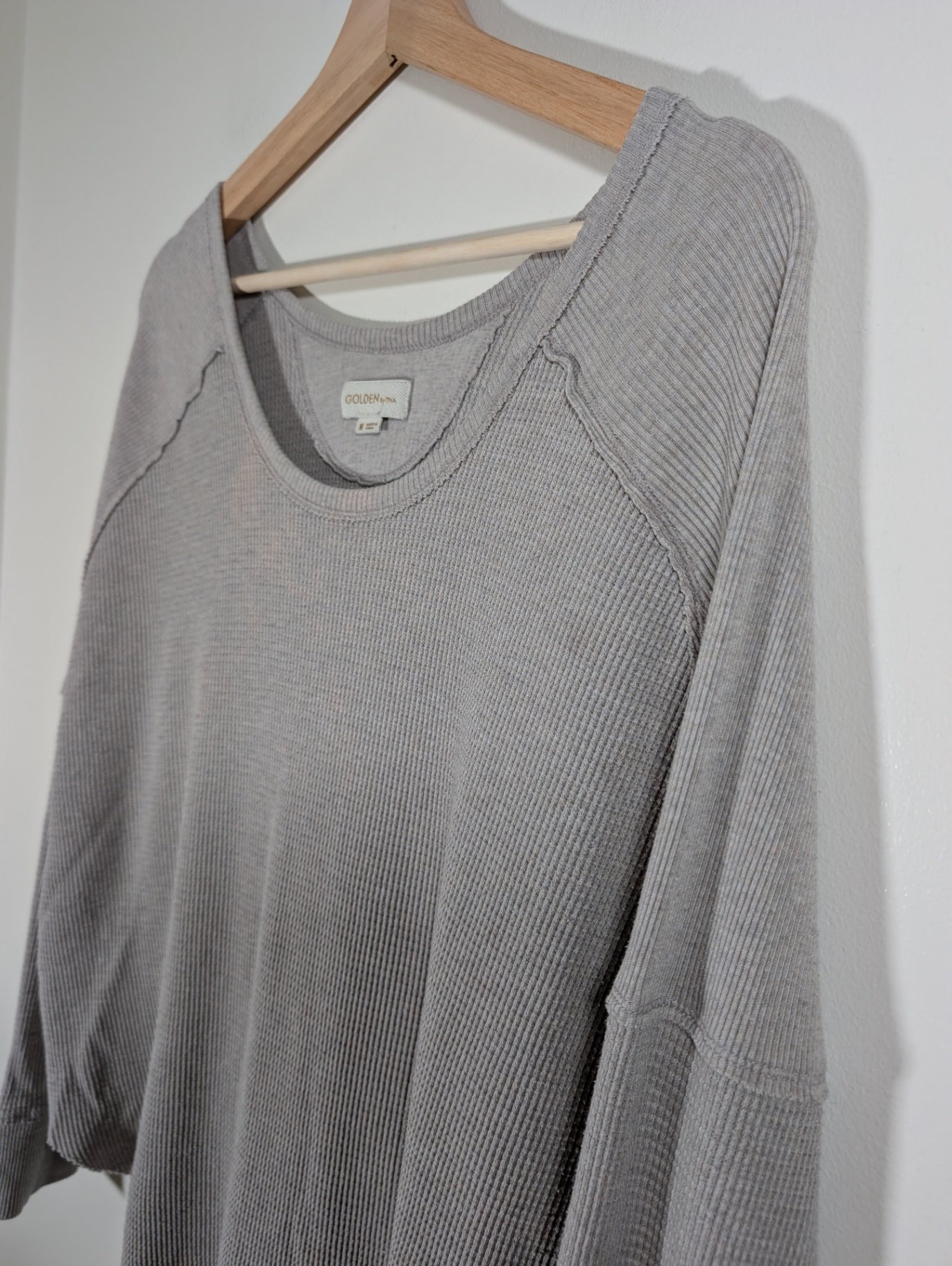 Golden by TNA grey waffle long-sleeve - Medium (staining)