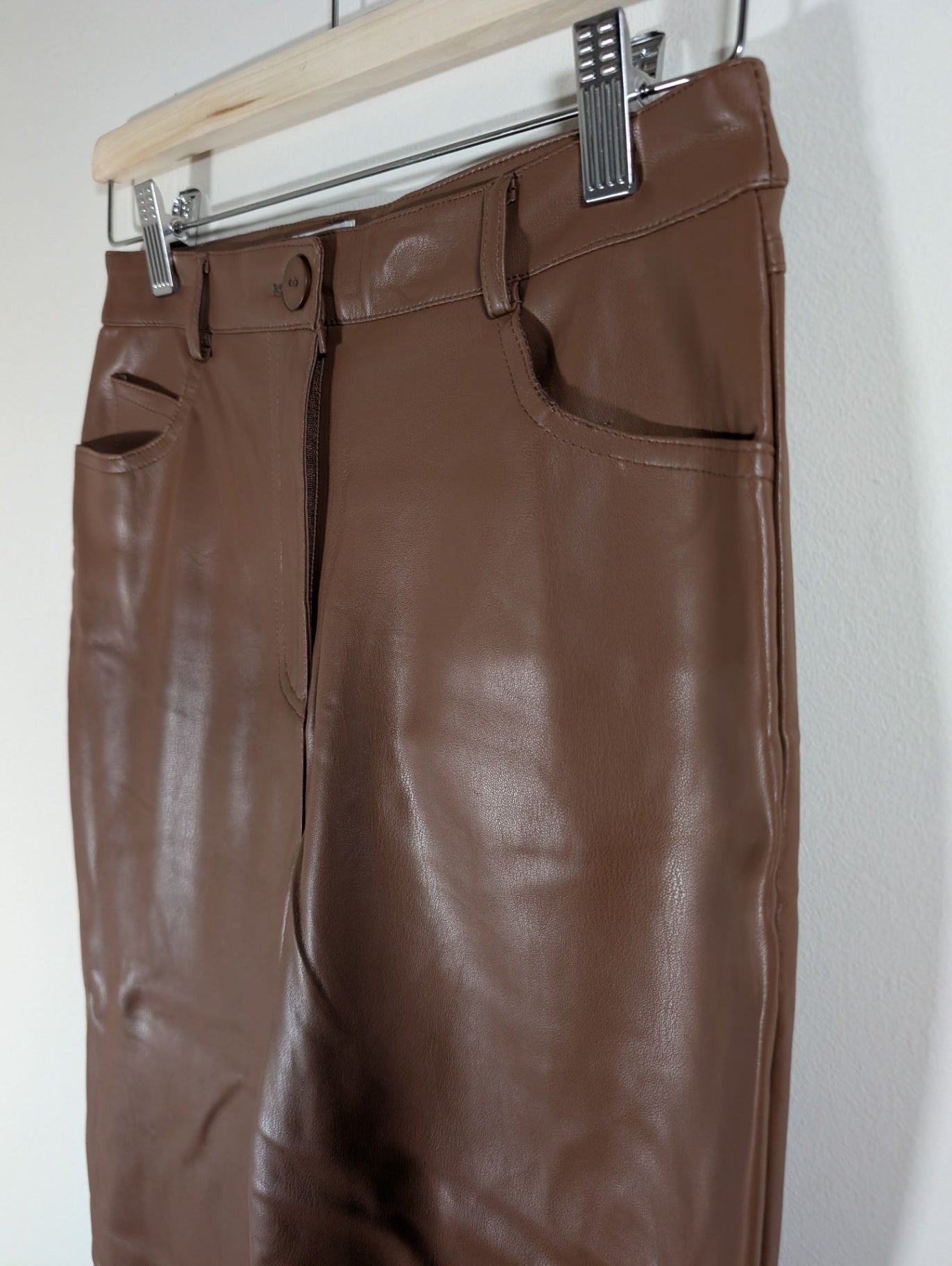 Ardene brown pleather pants- 3