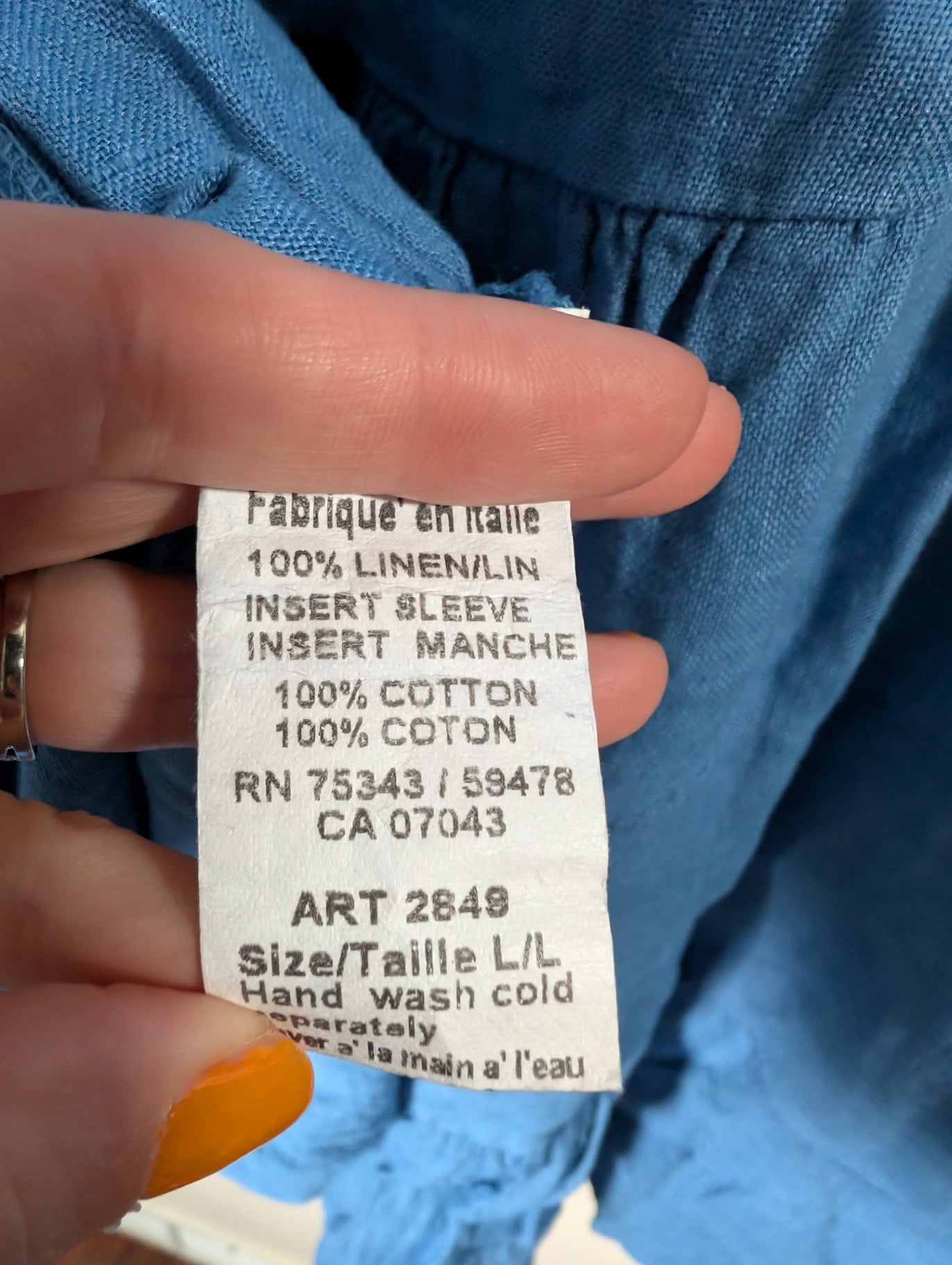 Terzo Millennio linen blue dress- Large