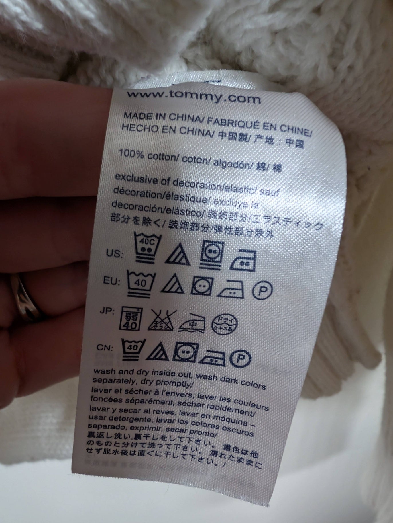 Tommy Hilfiger white cable-knit sweater - Small