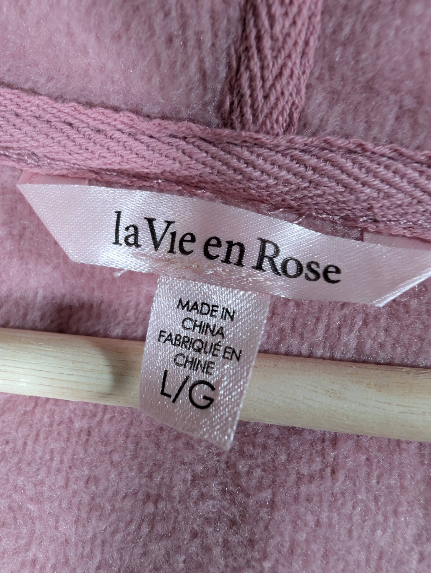 La Vie en Rose pink fleece-lined hooded vest - Large