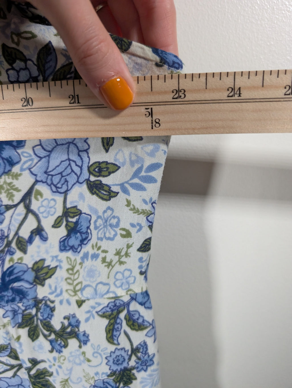 No label blue floral blouse - XL