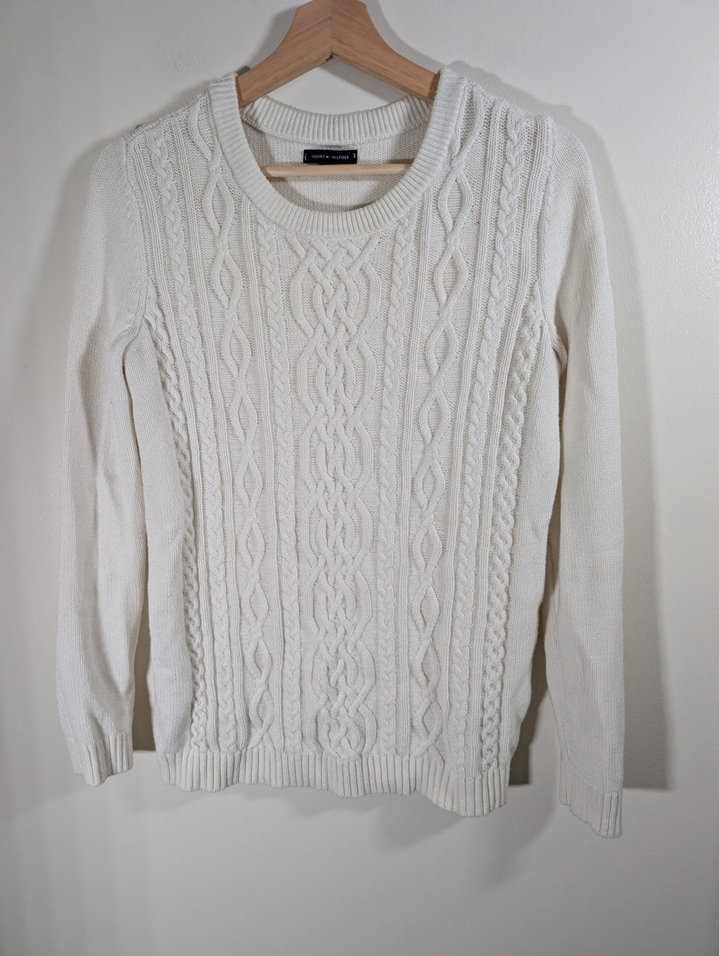 Tommy Hilfiger white cable-knit sweater - Small