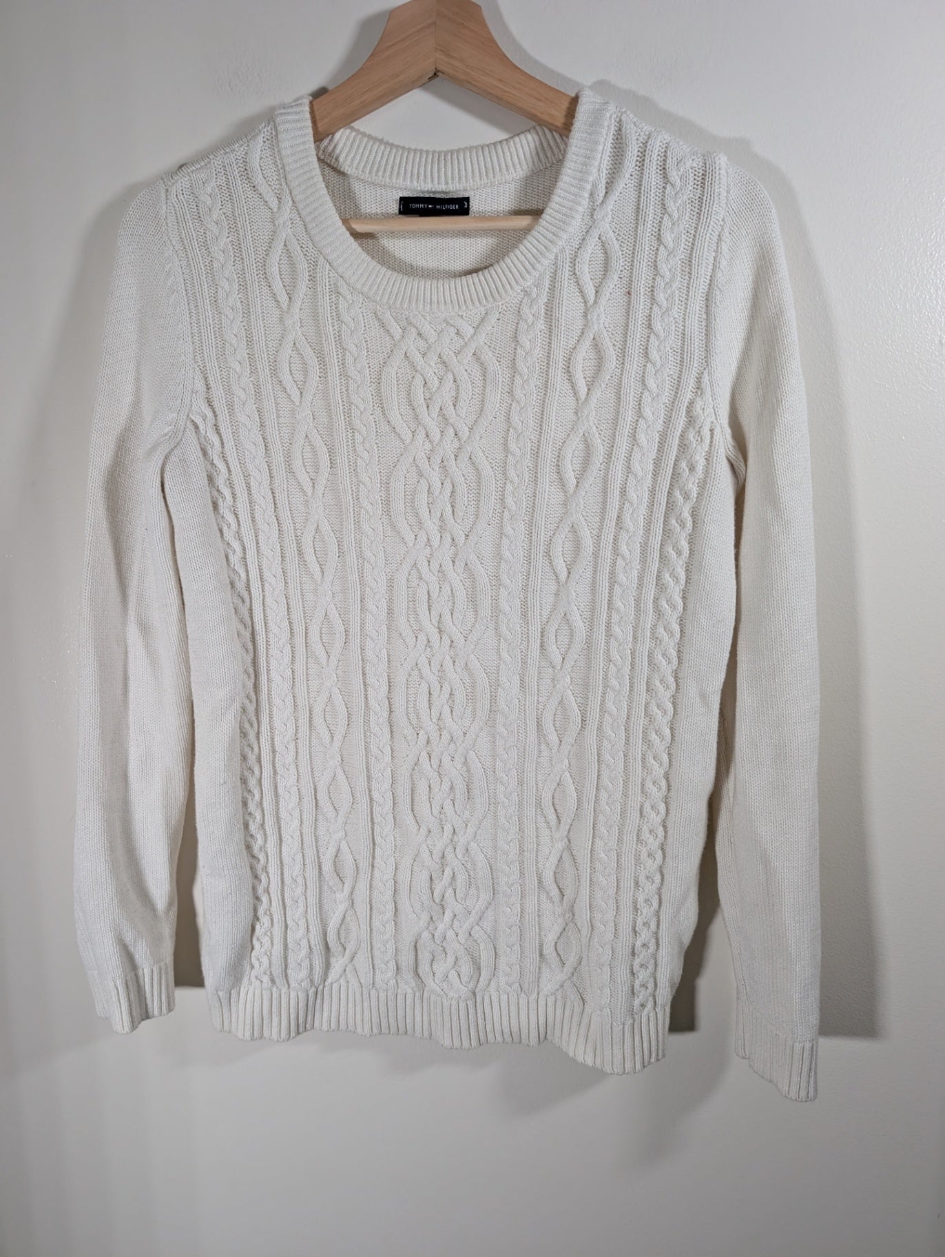 Tommy Hilfiger white cable-knit sweater - Small
