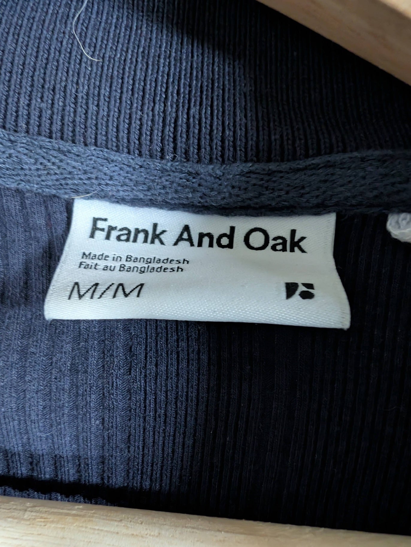 Frank And Oak navy collared tee - Medium