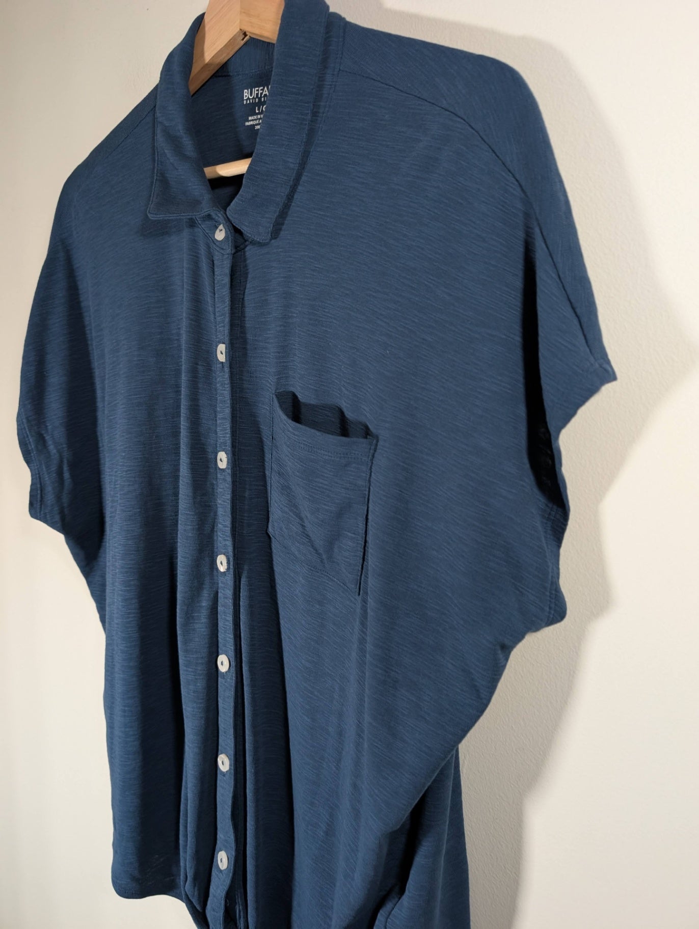 Buffalo blue tie-front blouse - Large