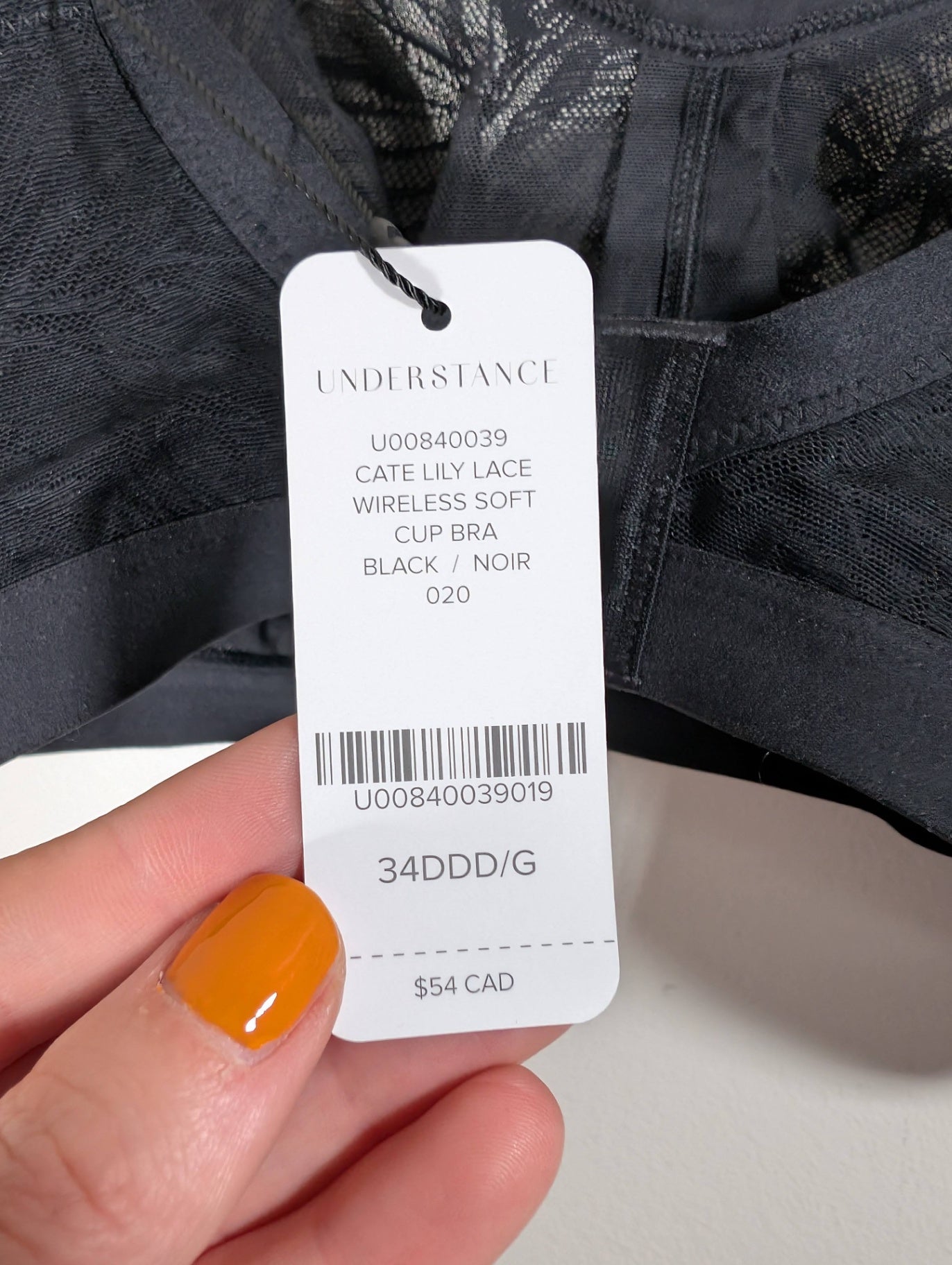 NWT Understance cate lily lace wireless soft cup bra - 34DD