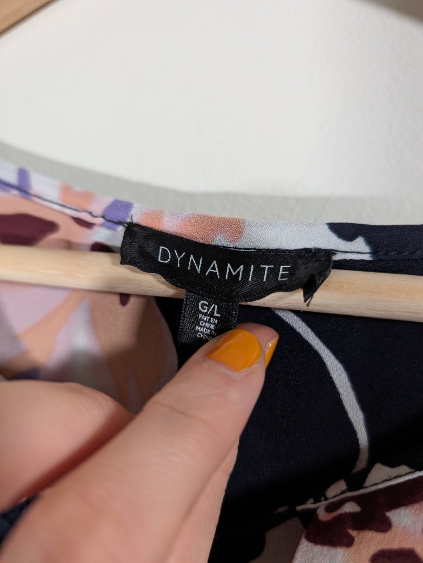 Dynamite black floral blouse- Large