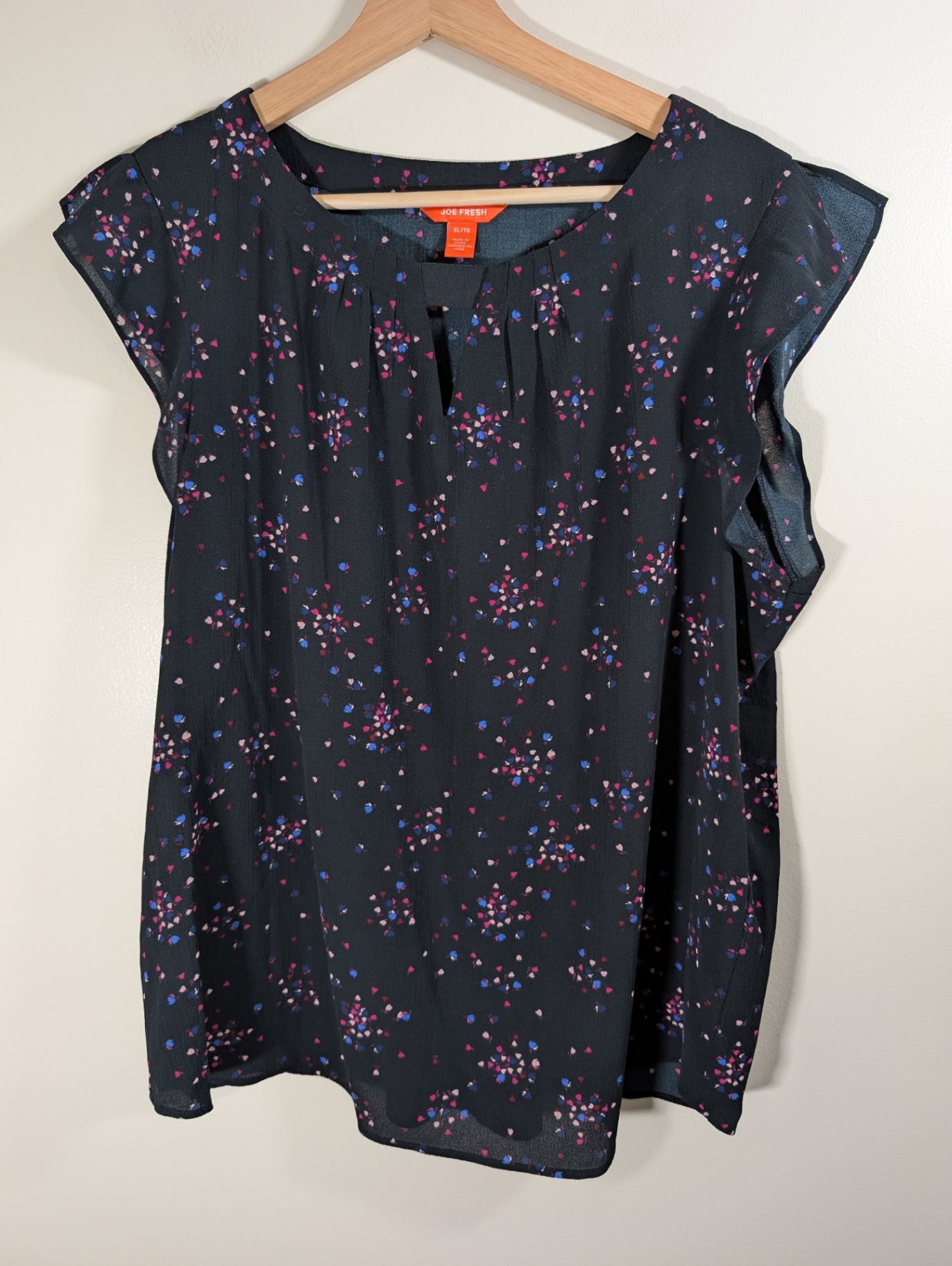 Joe Fresh black floral blouse - XL