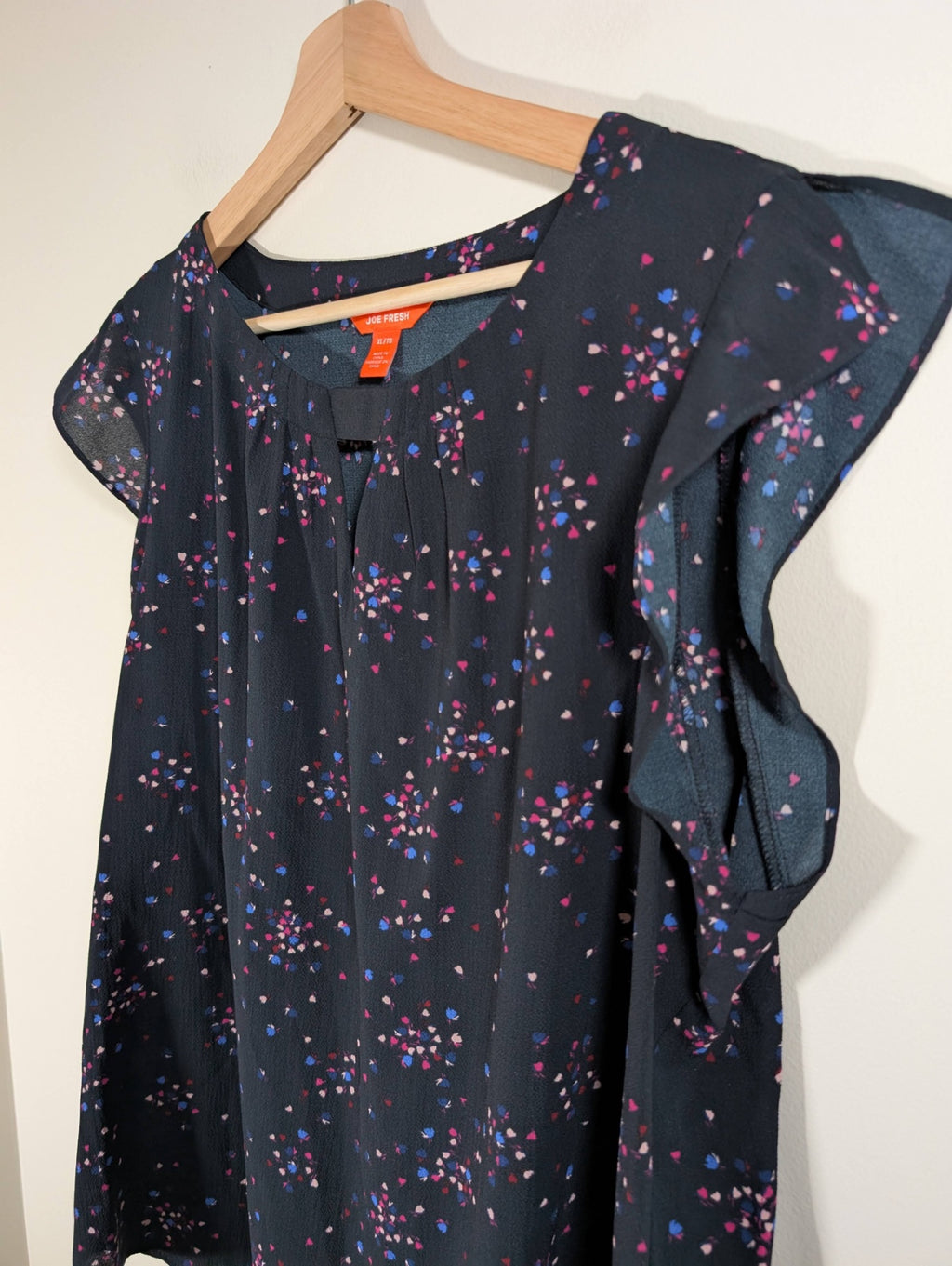 Joe Fresh black floral blouse - XL