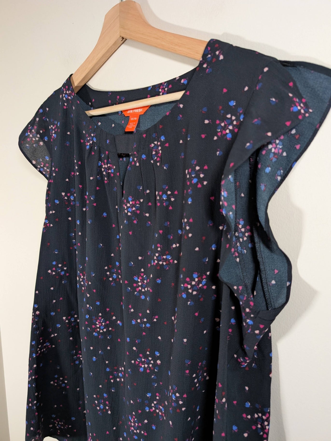 Joe Fresh black floral blouse - XL