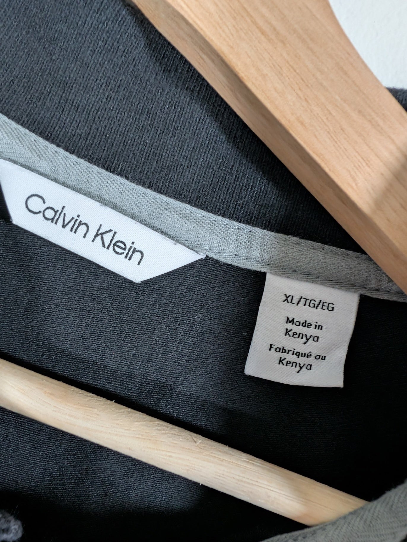 Calvin Klein black/white polo - Men's XL