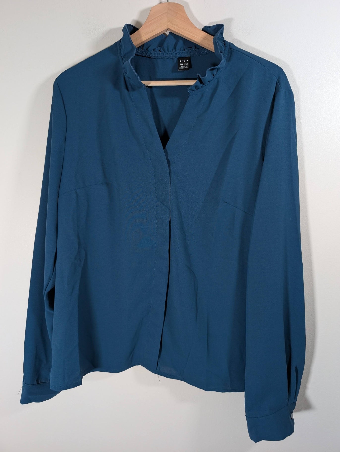 Shein blue ruffle blouse - XL