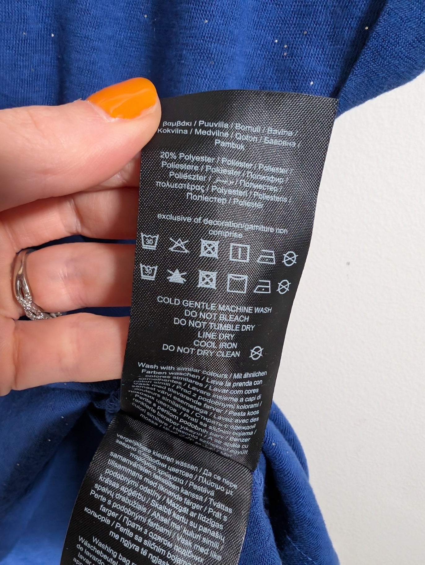 Vero Moda blue glitter t-shirt - Small