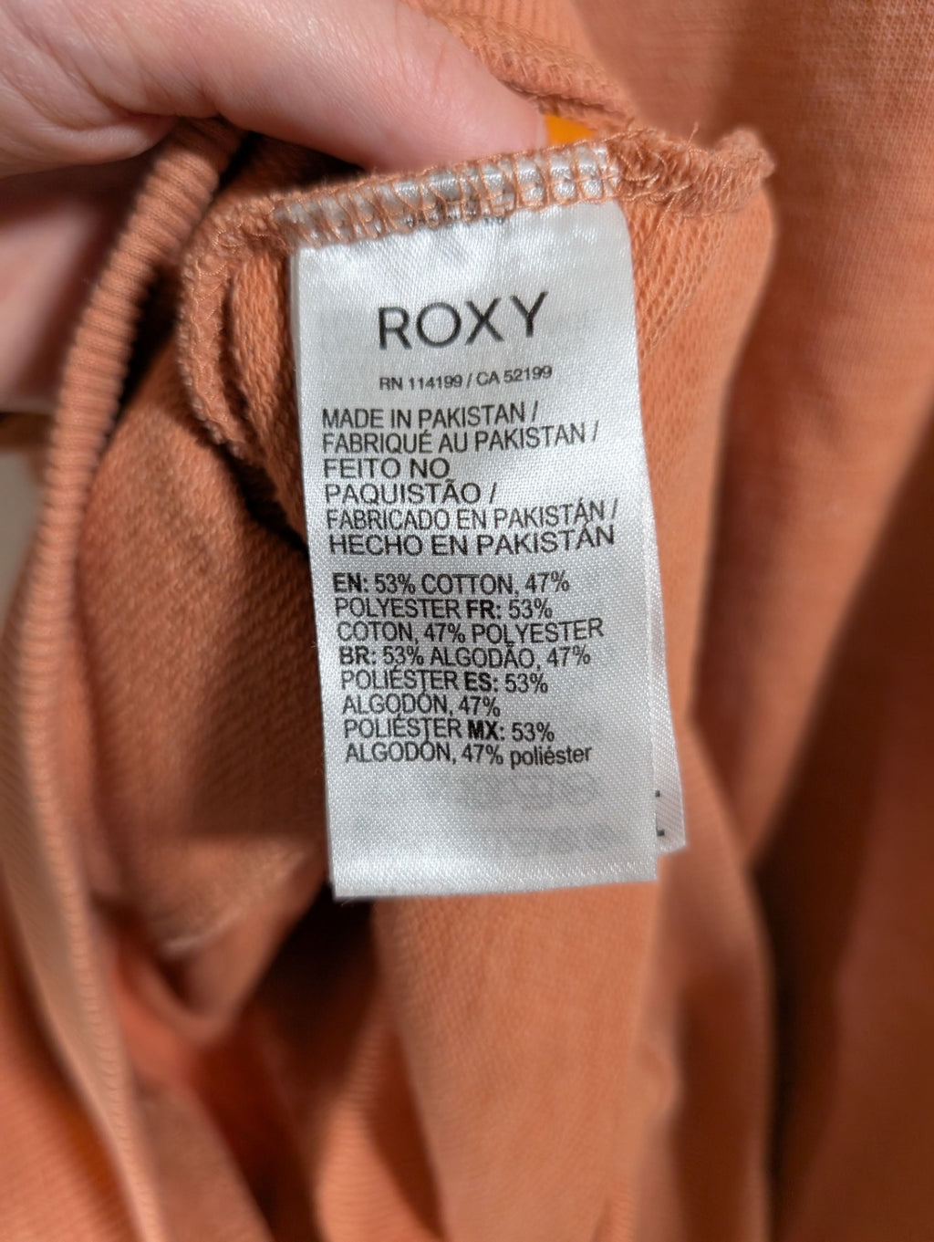 Roxy peach cowl neck long-sleeve - XL