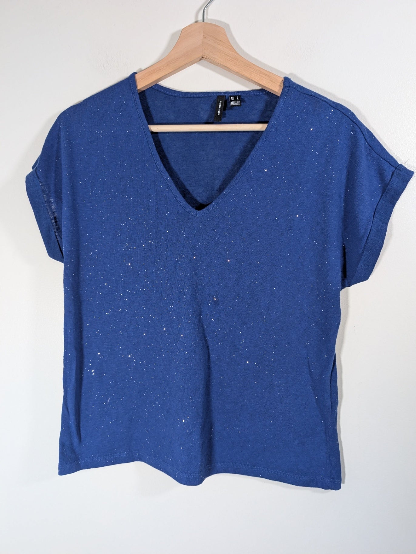 Vero Moda blue glitter t-shirt - Small