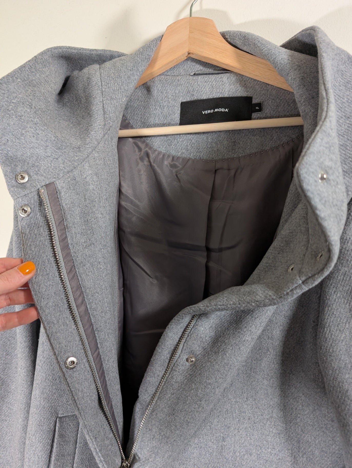 Vero Moda grey wool-blend coat - XL