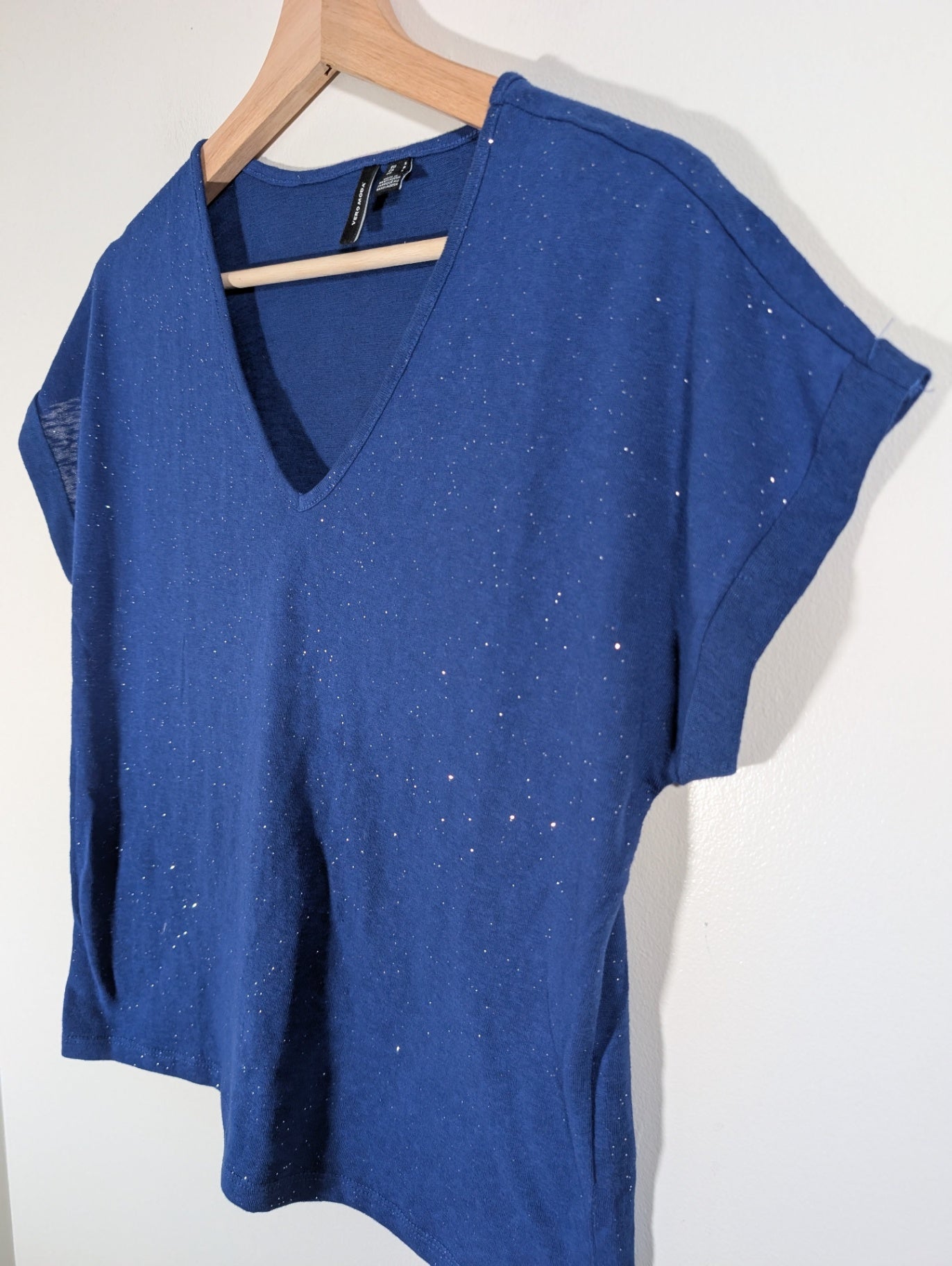 Vero Moda blue glitter t-shirt - Small