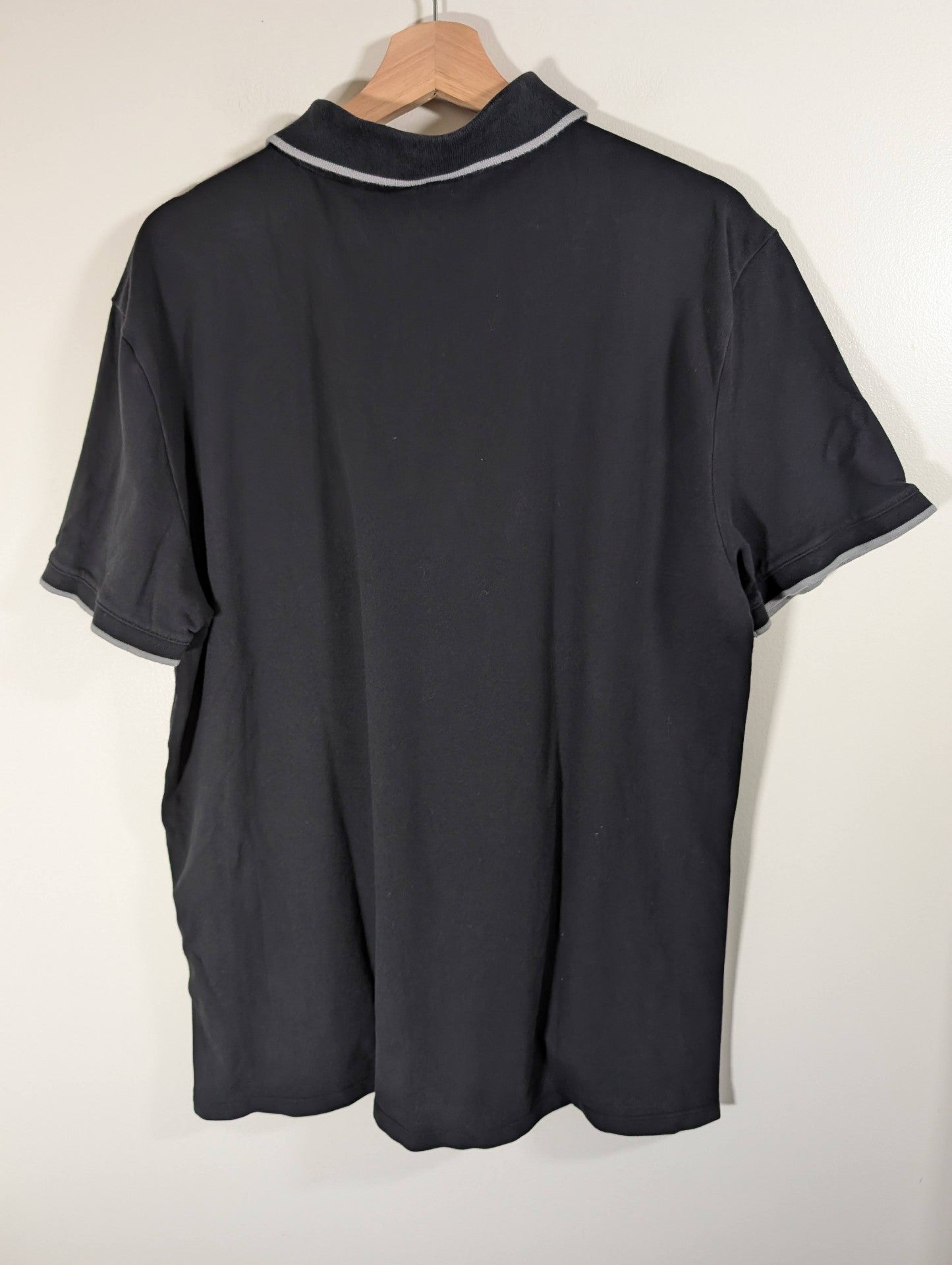 Calvin Klein black/white polo - Men's XL