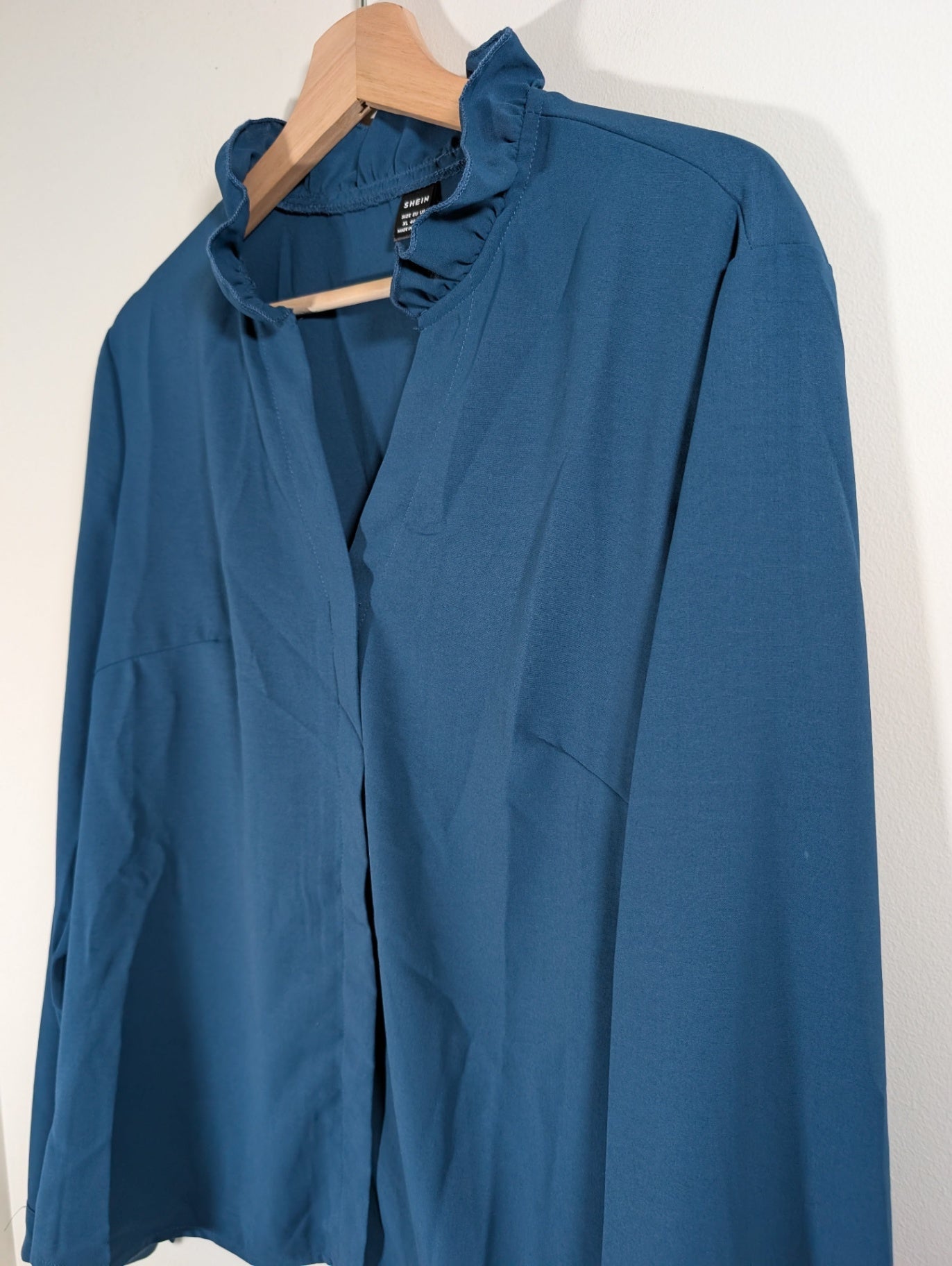 Shein blue ruffle blouse - XL