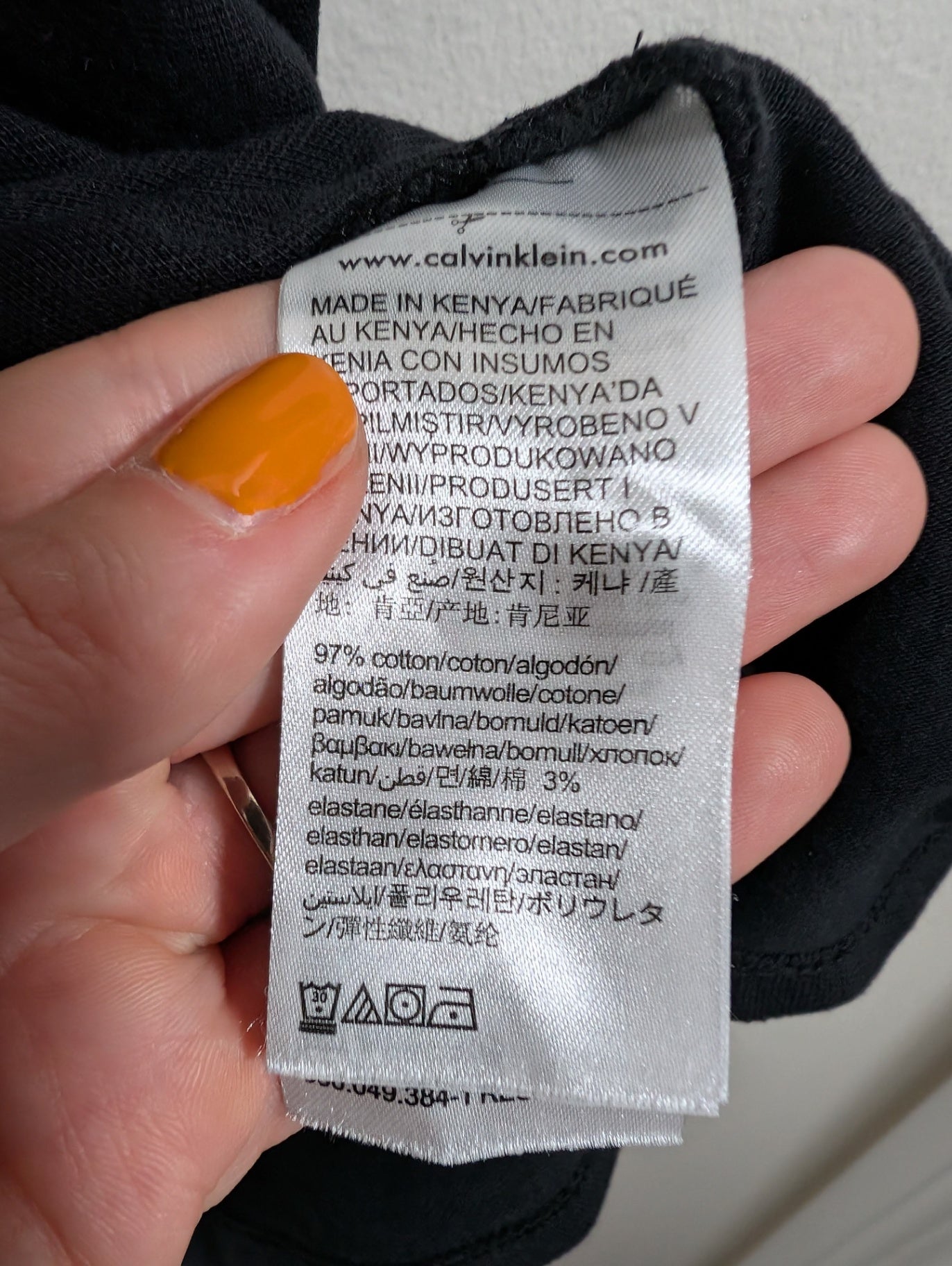 Calvin Klein black/white polo - Men's XL