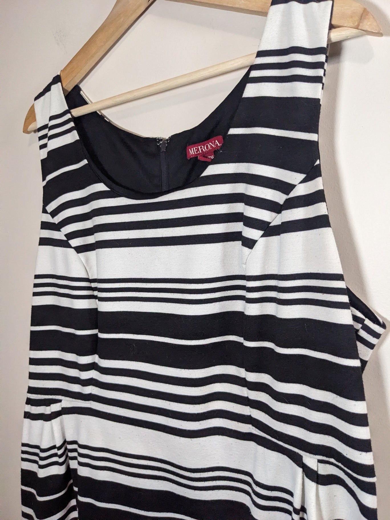 MERONA black/white striped dress - XL