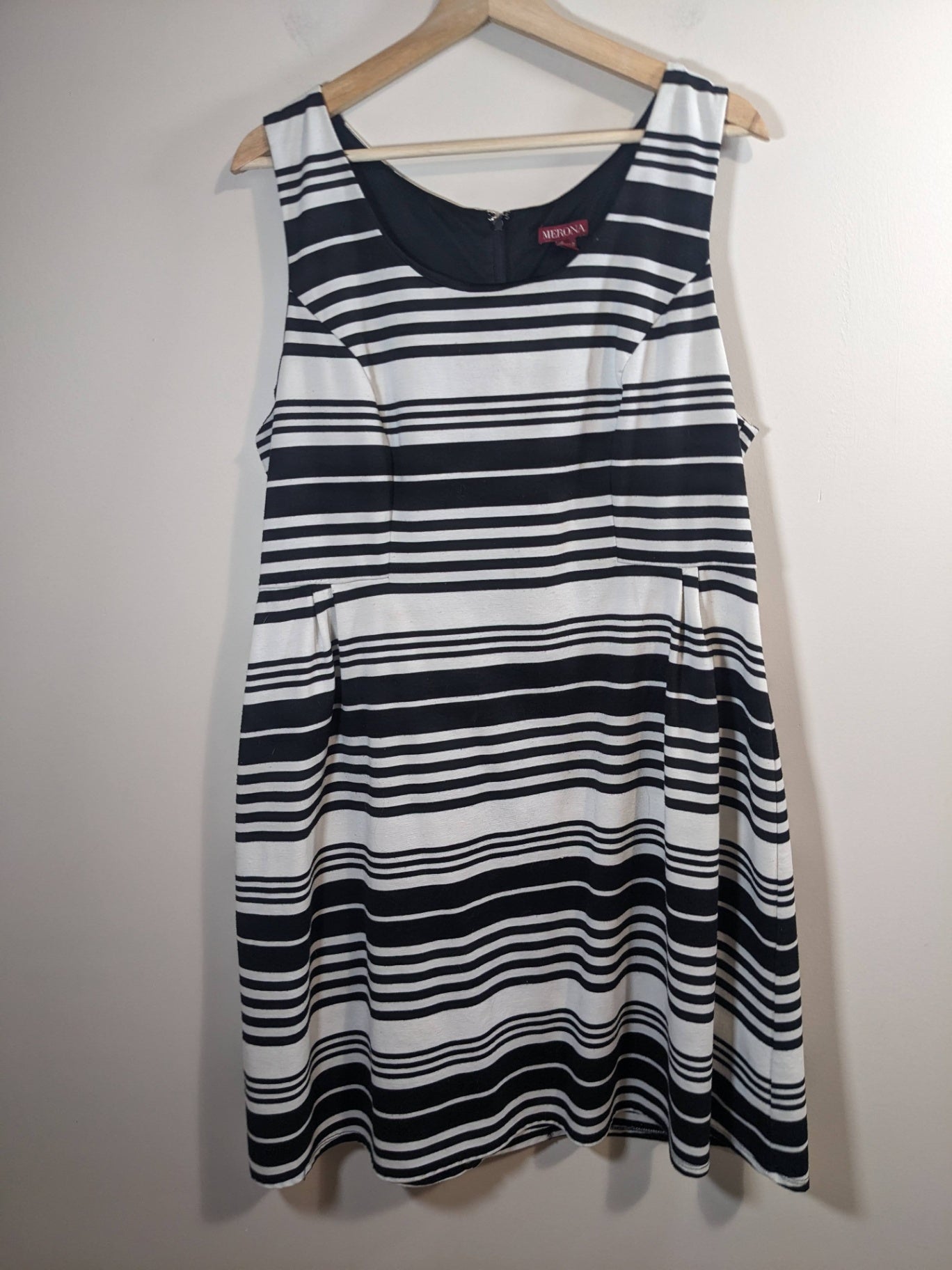 MERONA black/white striped dress - XL