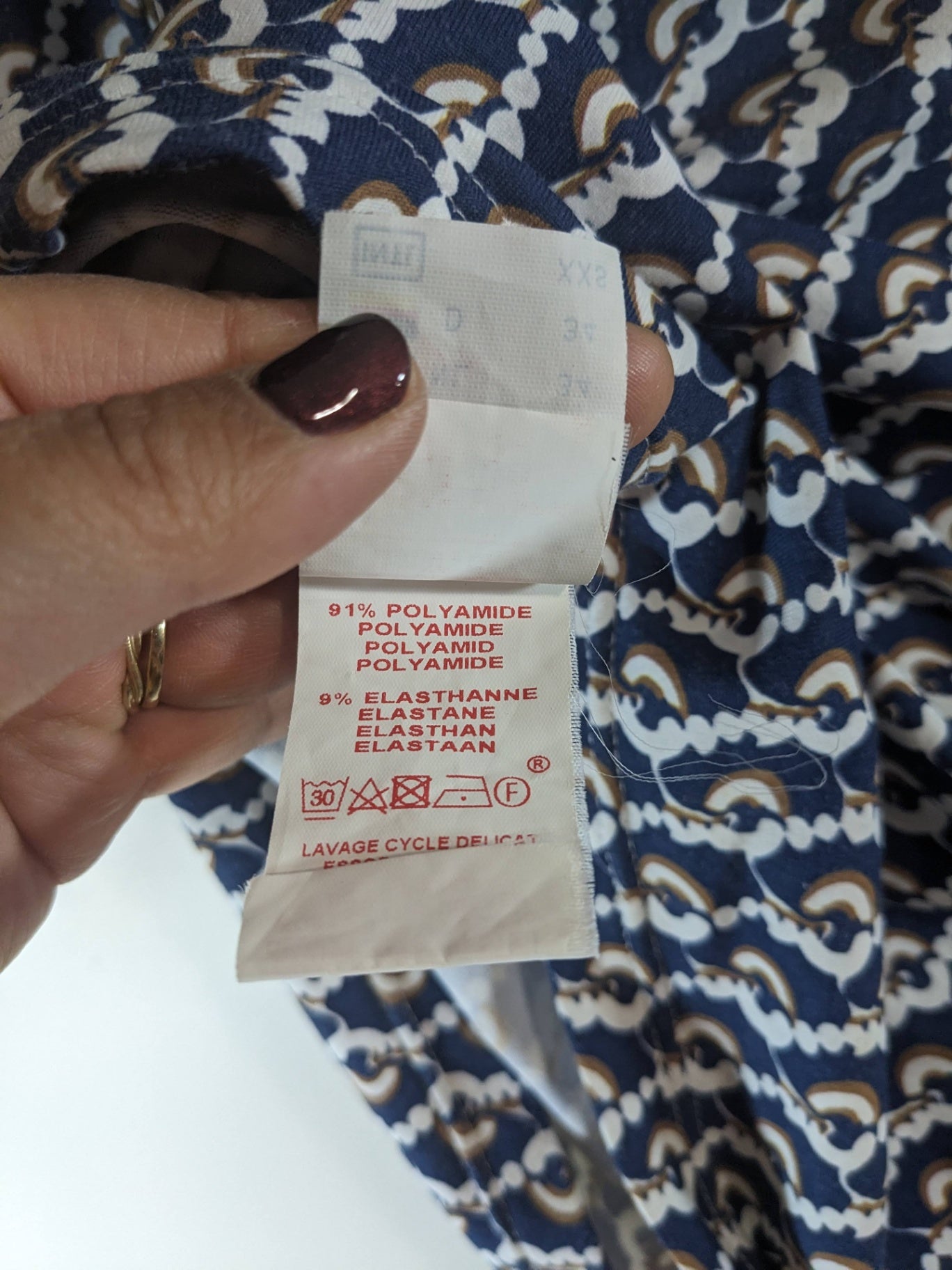 Saint James 3/4 Length Patterned Top - Small Sz 4