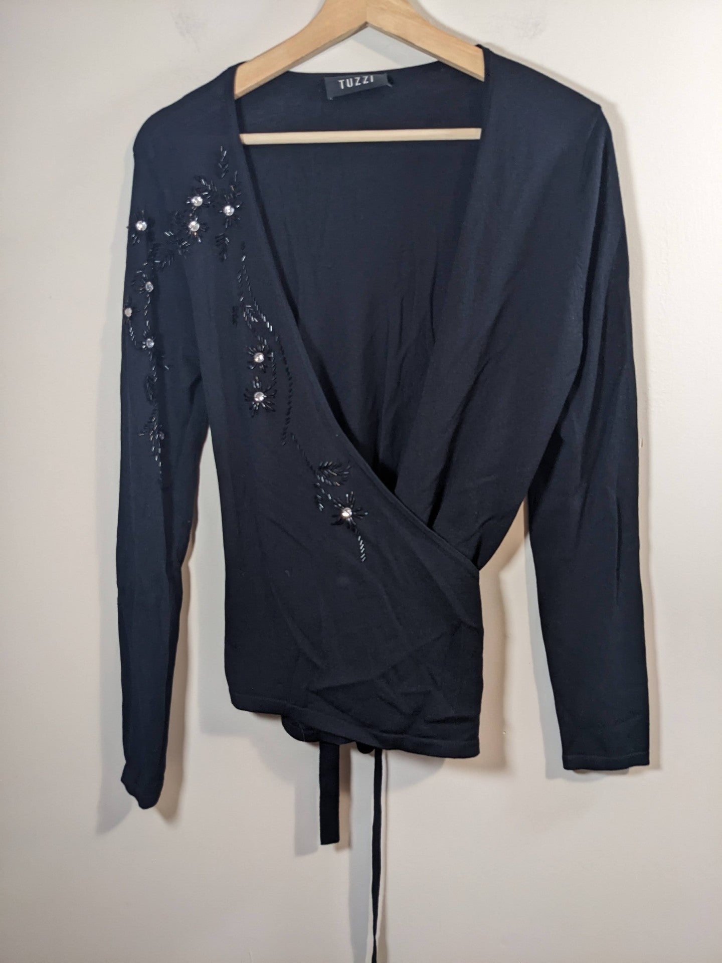 Tuzzi black wrap sweater- S