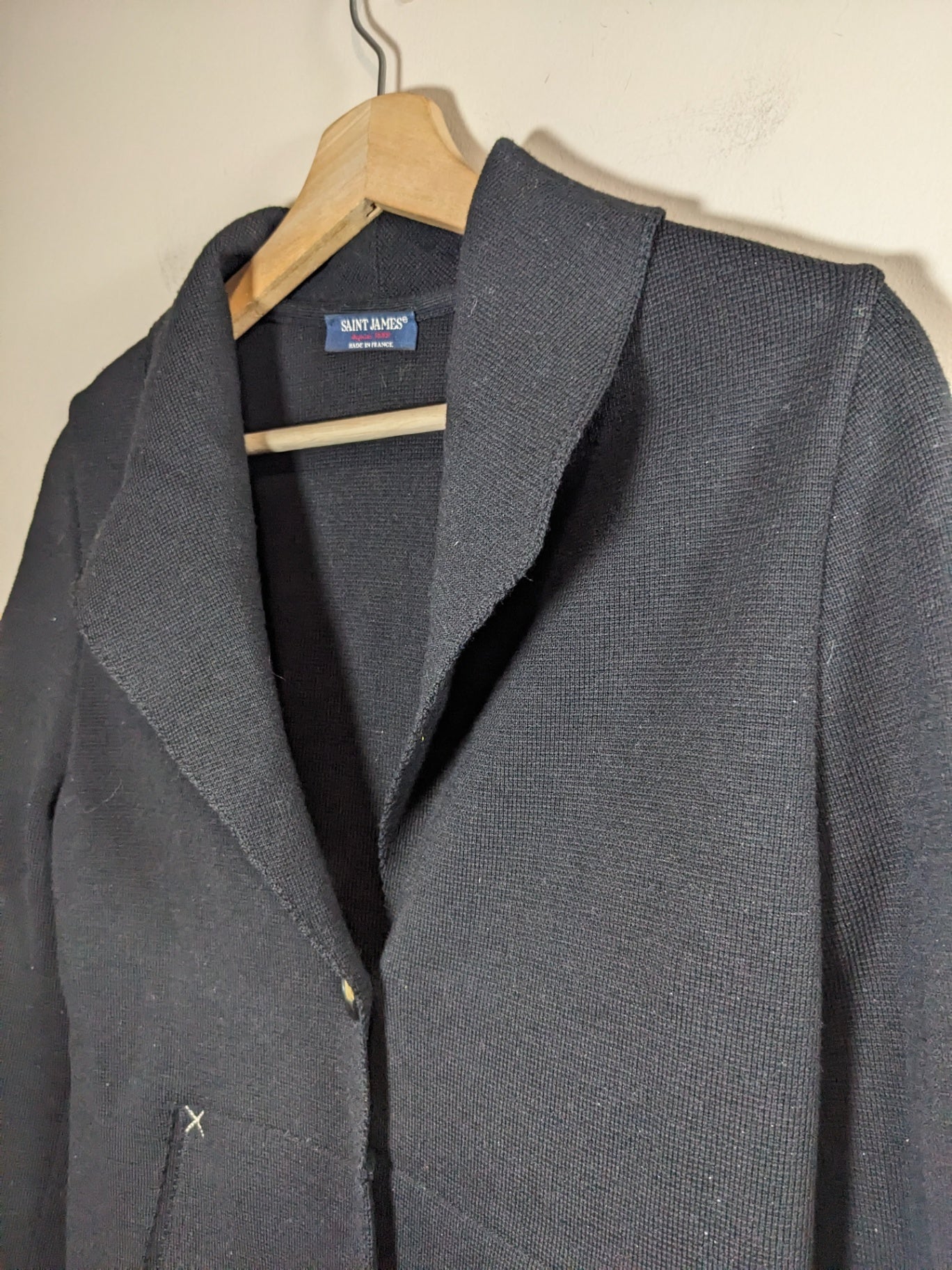 Saint James Wool Single Button Cardigan - Small