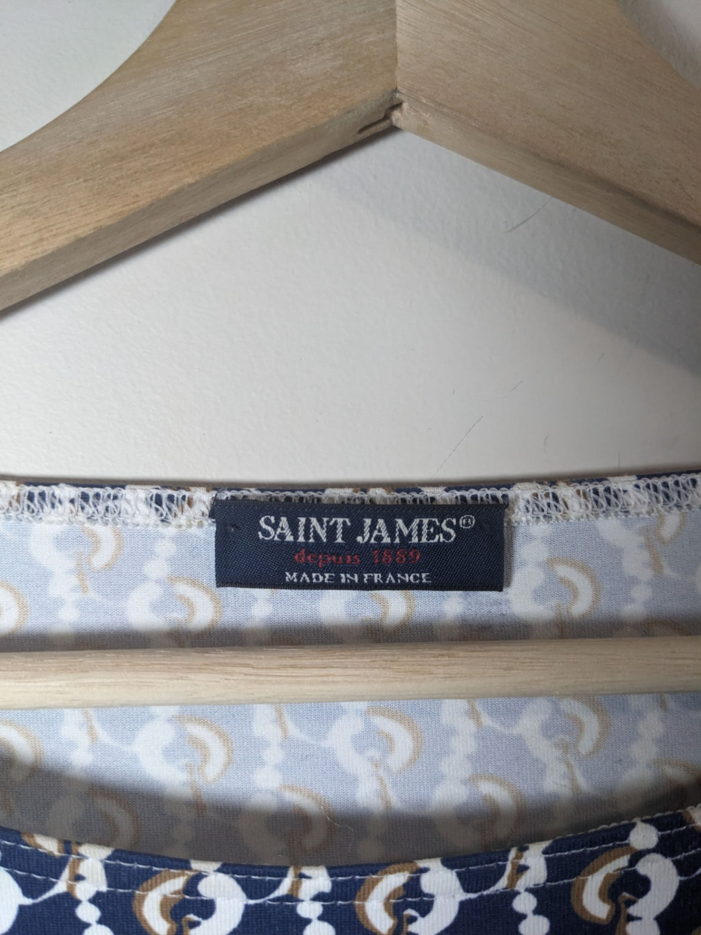 Saint James 3/4 Length Patterned Top - Small Sz 4