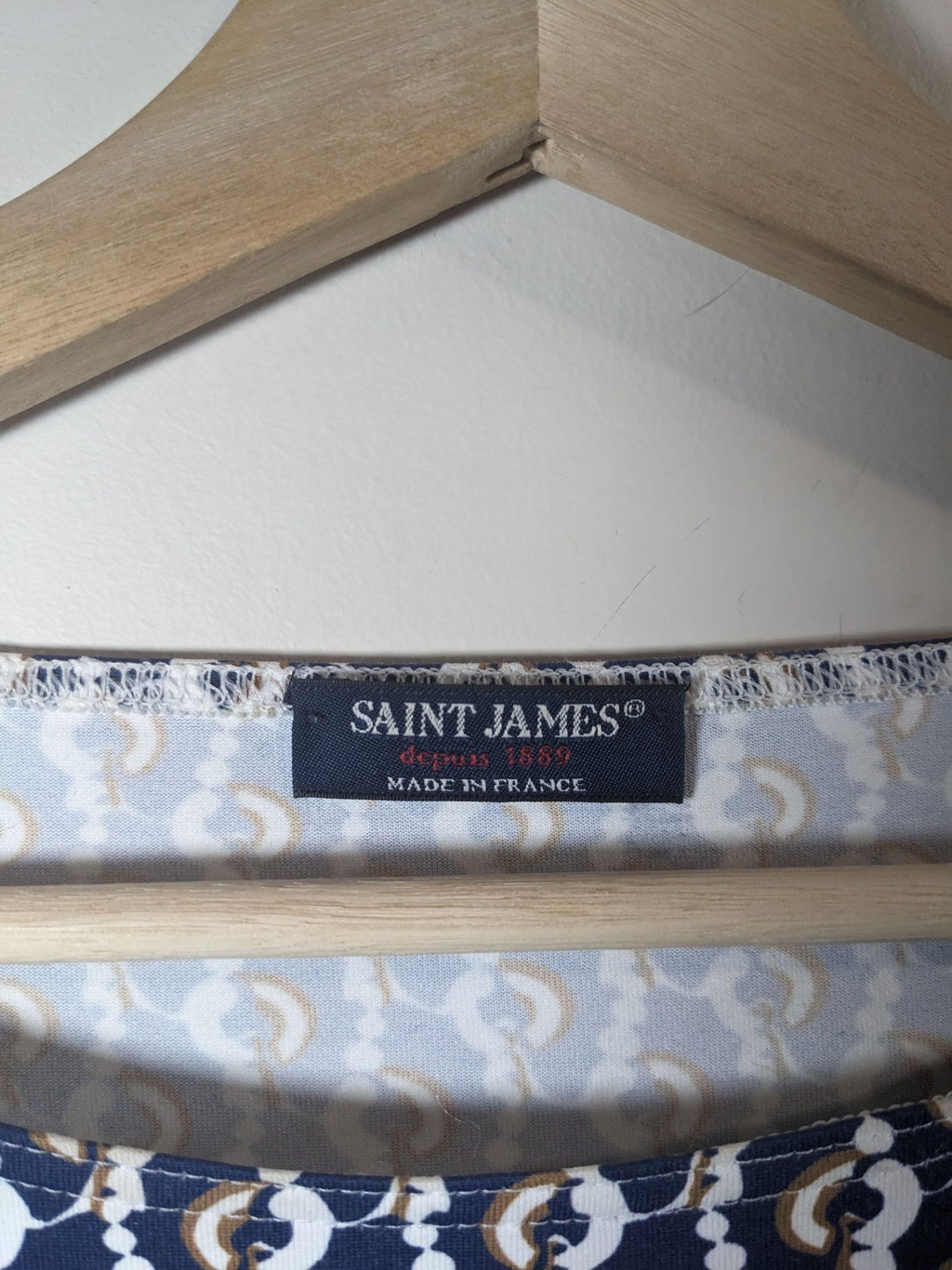 Saint James 3/4 Length Patterned Top - Small Sz 4