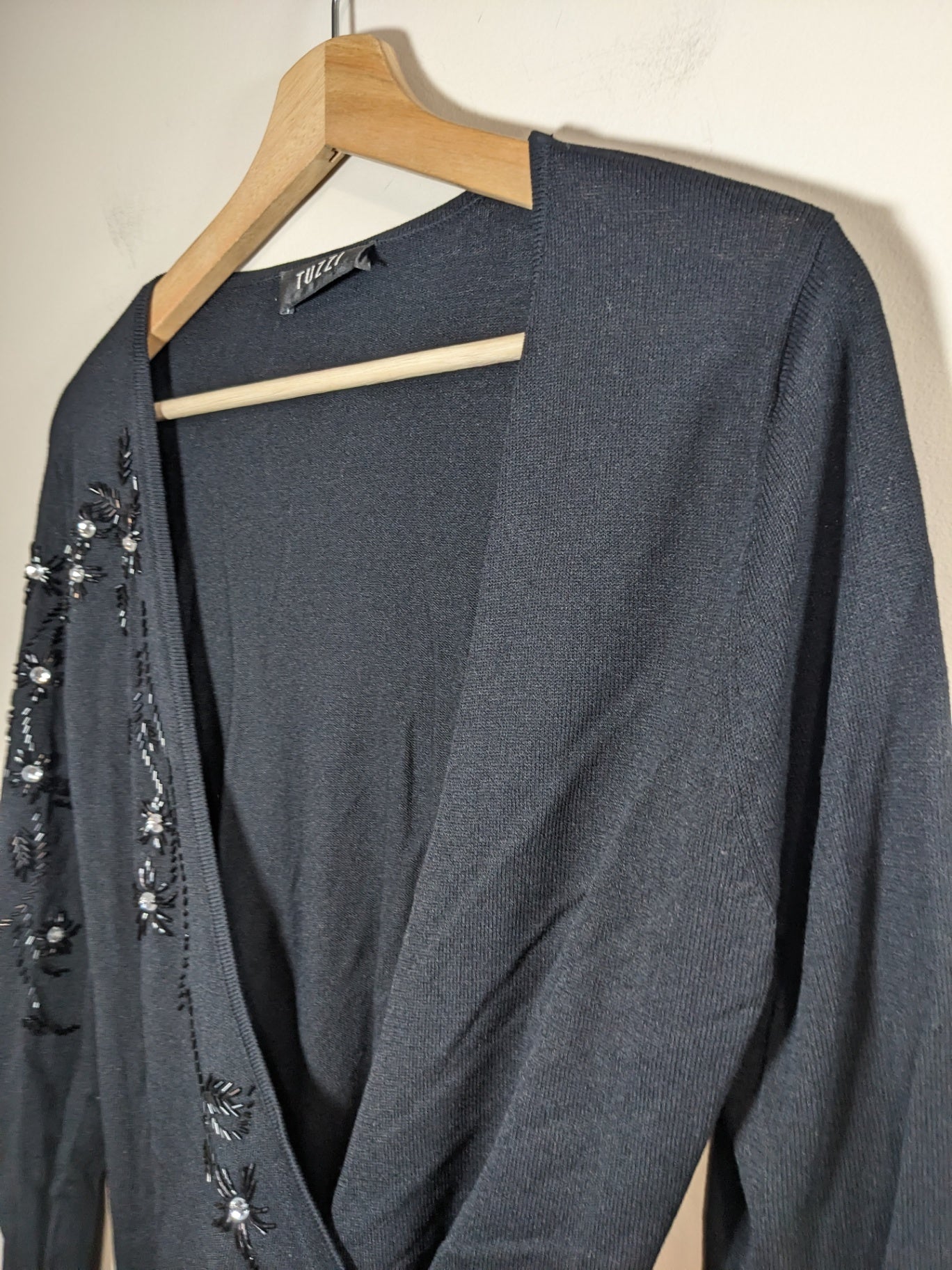 Tuzzi black wrap sweater- S