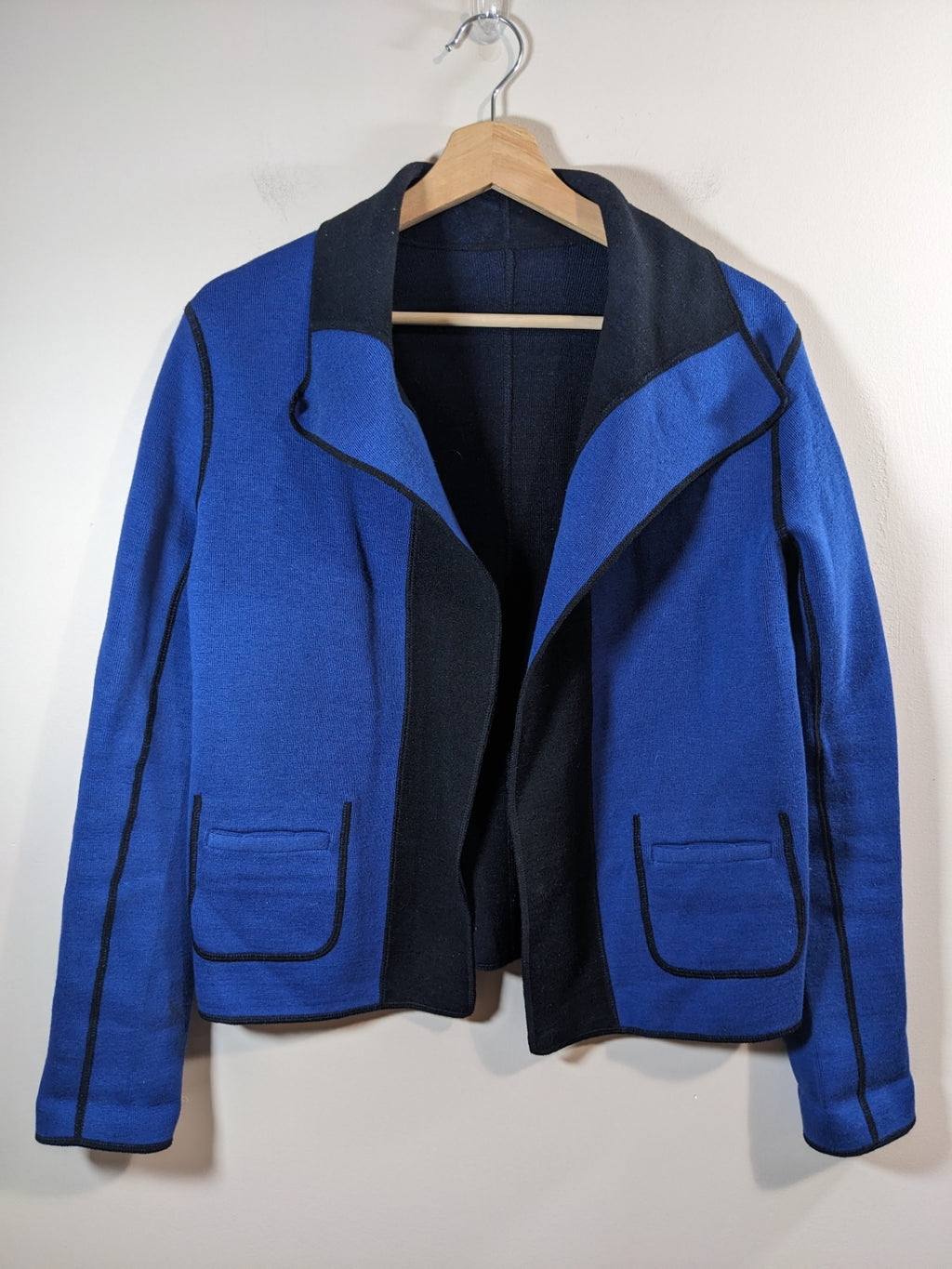 No label wool blue jacket - S