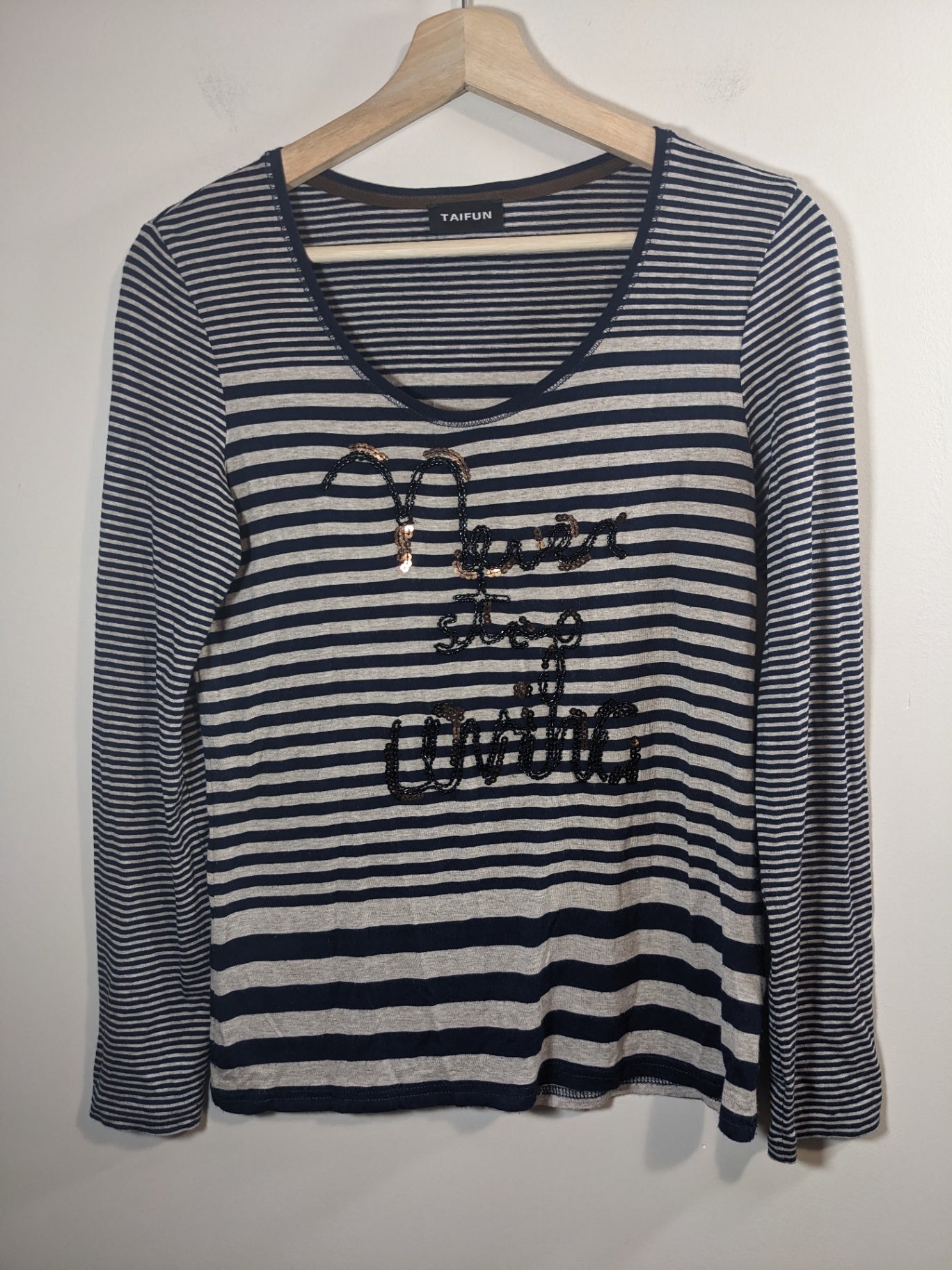 Taifun " Never Stop Living" 3/4 Length Sleeve - Small